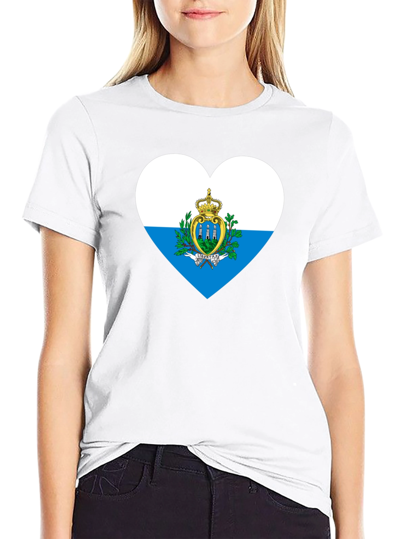 San Marino Flag Heart T-Shirt