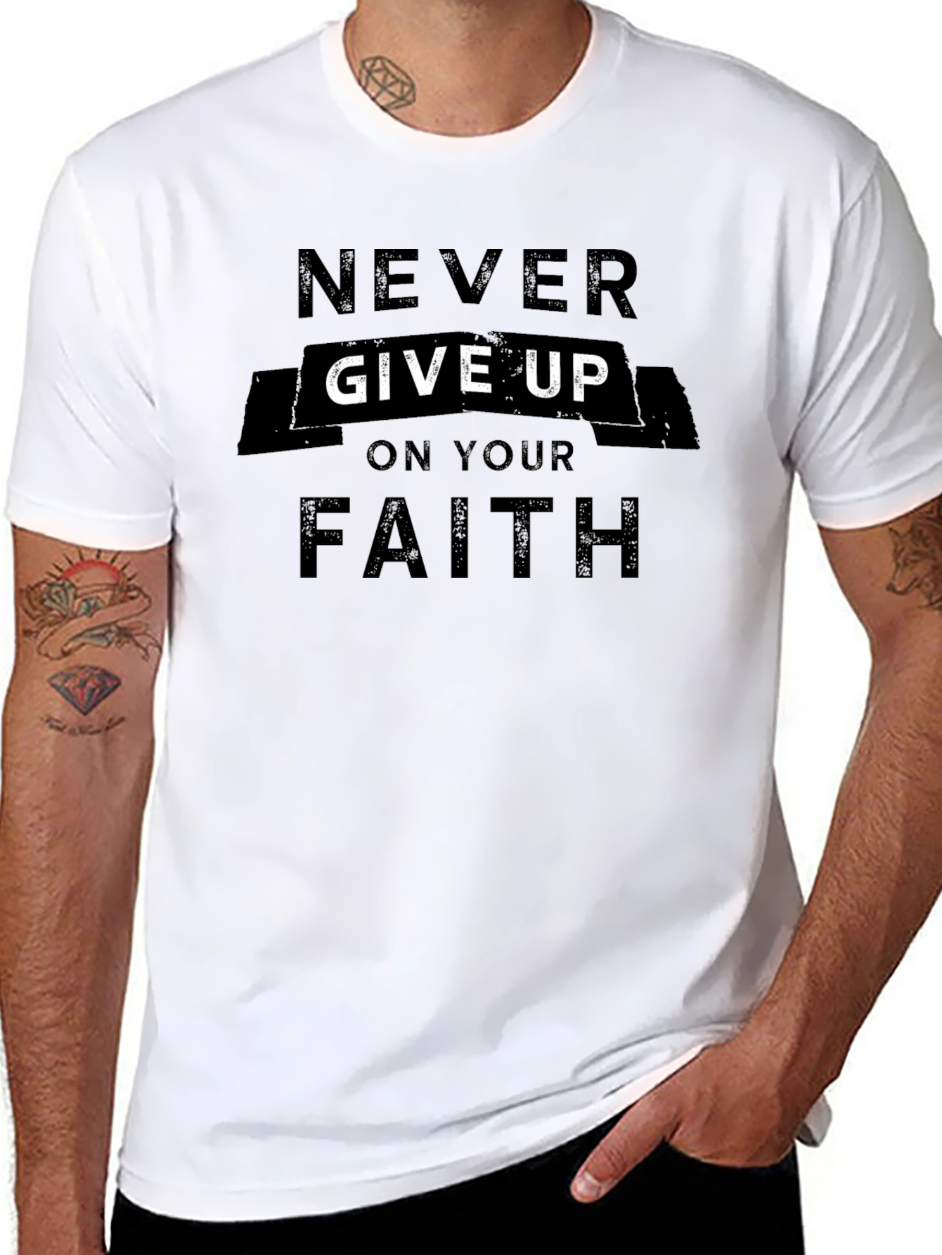 Never Give Up Faith T-Shirt