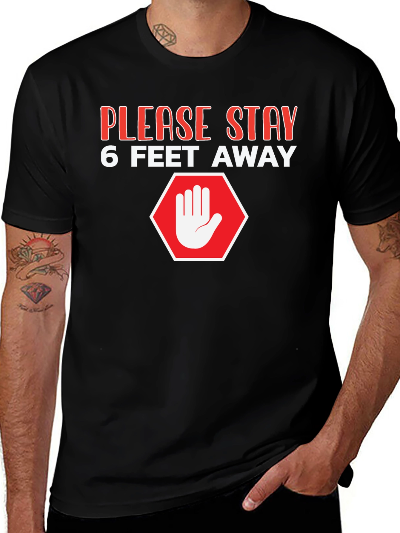 Stay Away Graphic Tee - Social Distancing T-Shirt