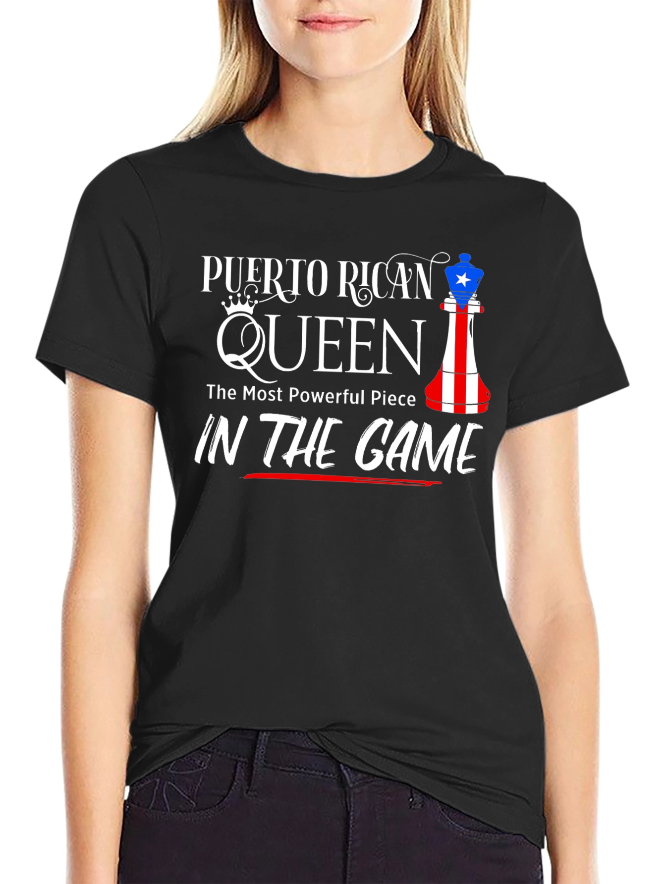 Puerto Rican Queen T-Shirt Chess Piece