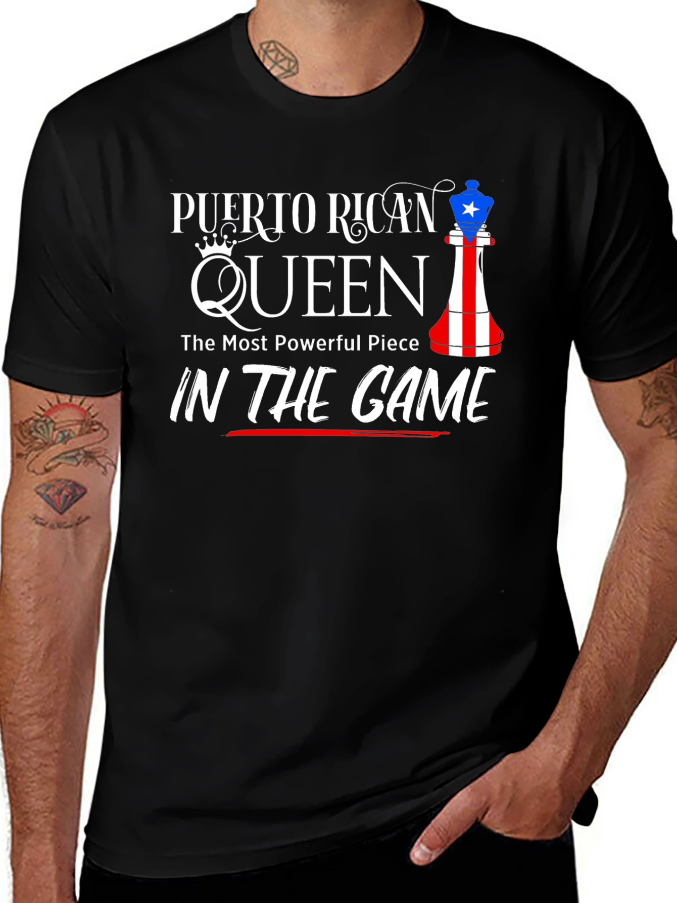 Puerto Rican Queen T-Shirt Chess Piece