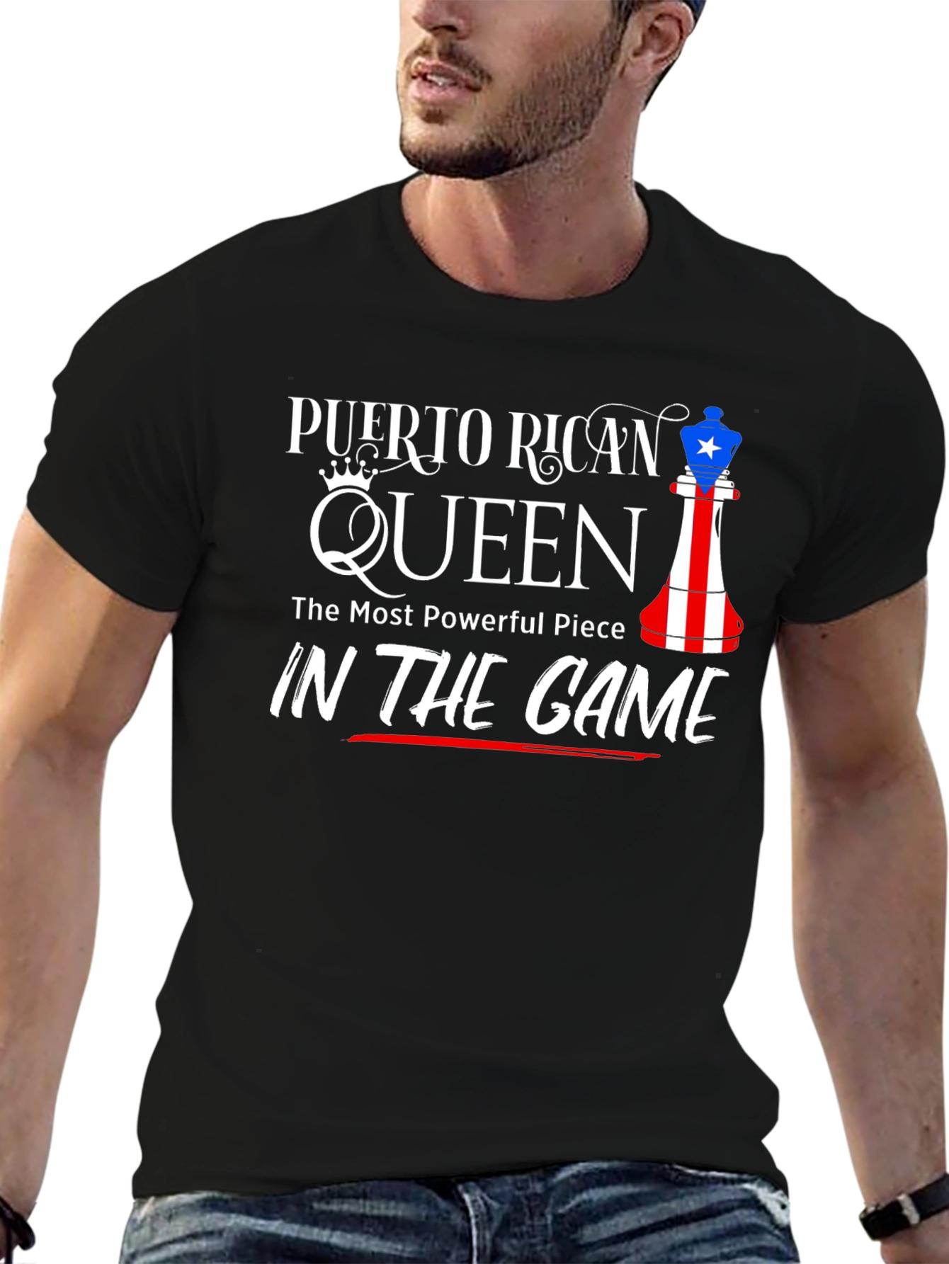 Puerto Rican Queen T-Shirt Chess Piece