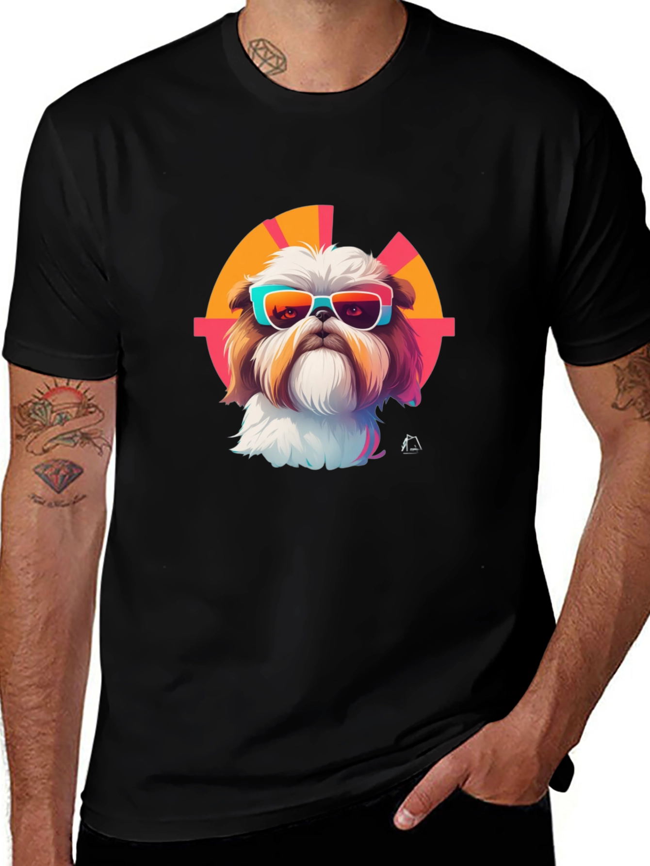 Shih Tzu Sunglasses Retro T-Shirt – Stylish Dog Lover Tee