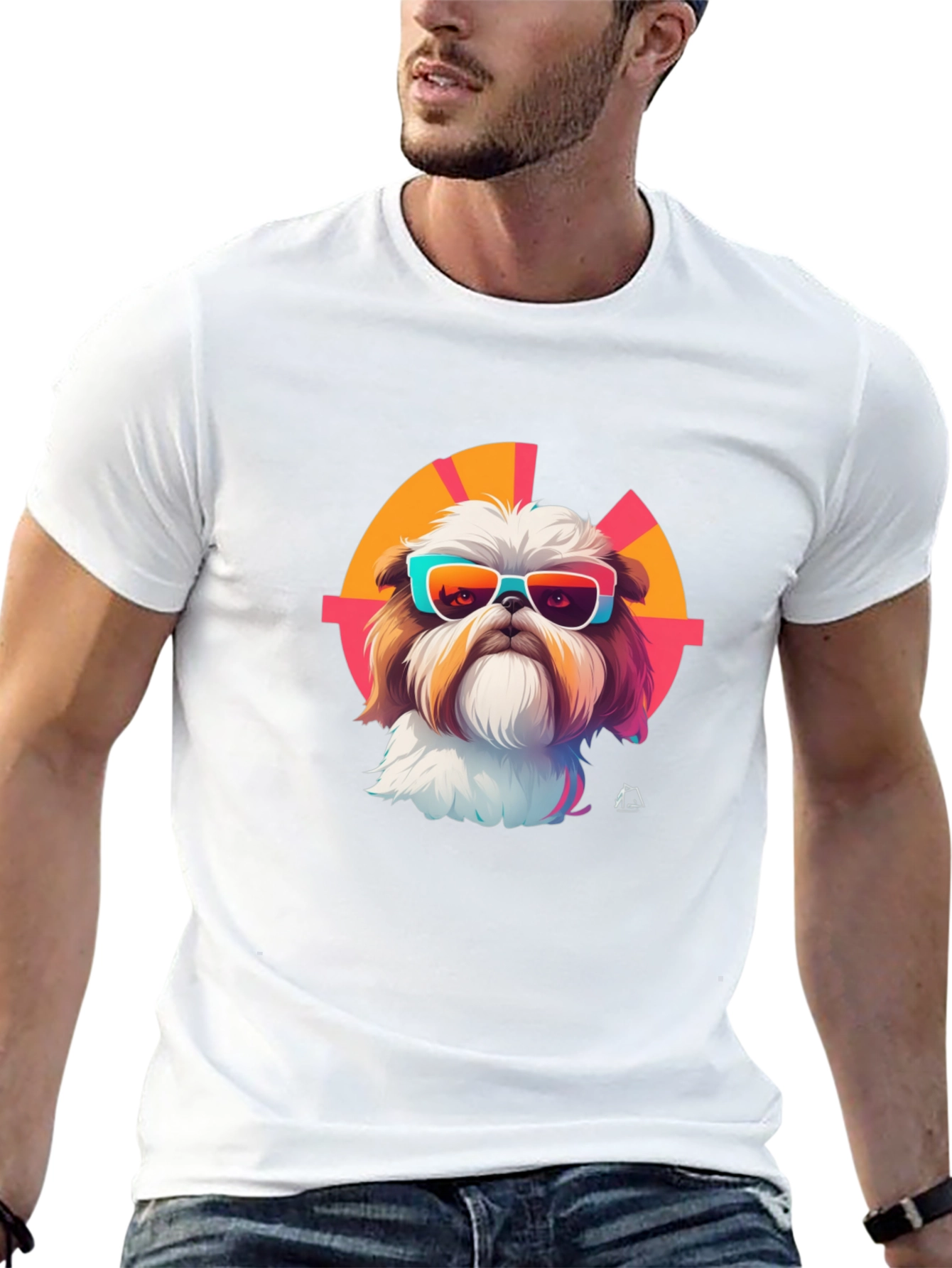 Shih Tzu Sunglasses Retro T-Shirt – Stylish Dog Lover Tee