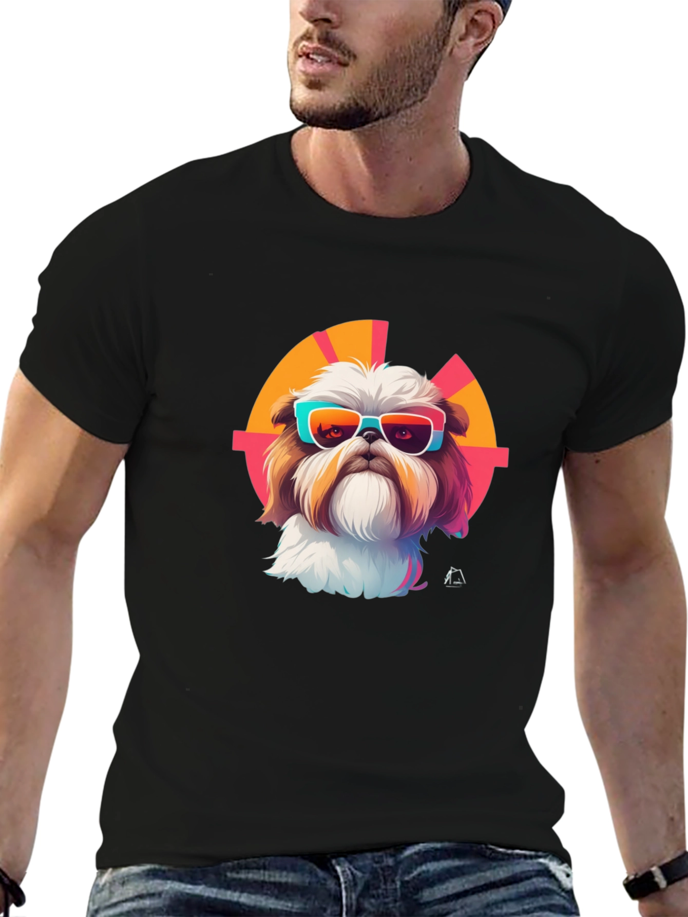 Shih Tzu Sunglasses Retro T-Shirt – Stylish Dog Lover Tee