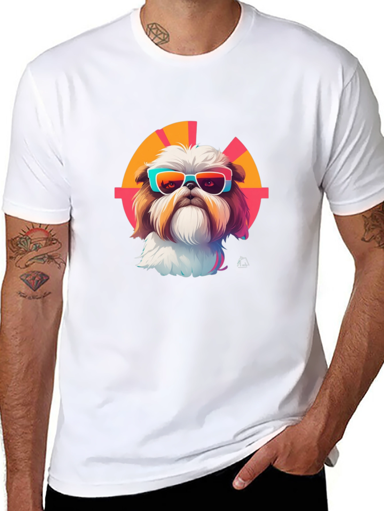 Shih Tzu Sunglasses Retro T-Shirt – Stylish Dog Lover Tee