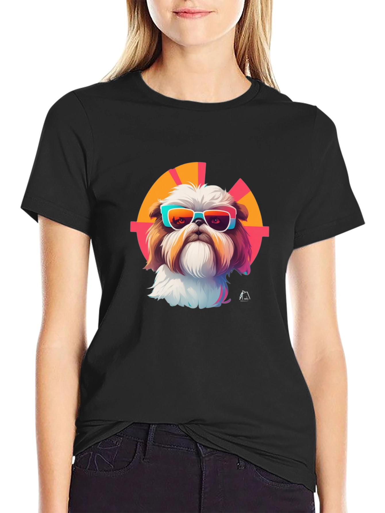 Shih Tzu Sunglasses Retro T-Shirt – Stylish Dog Lover Tee