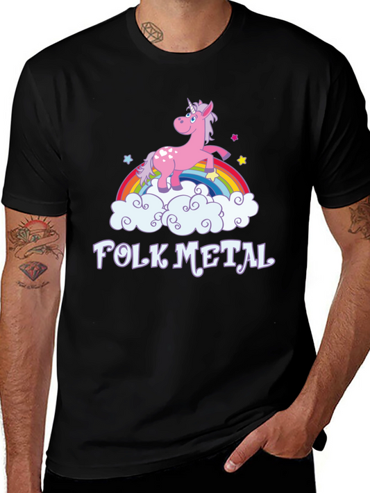 Folk Metal Unicorn Rainbow T-Shirt