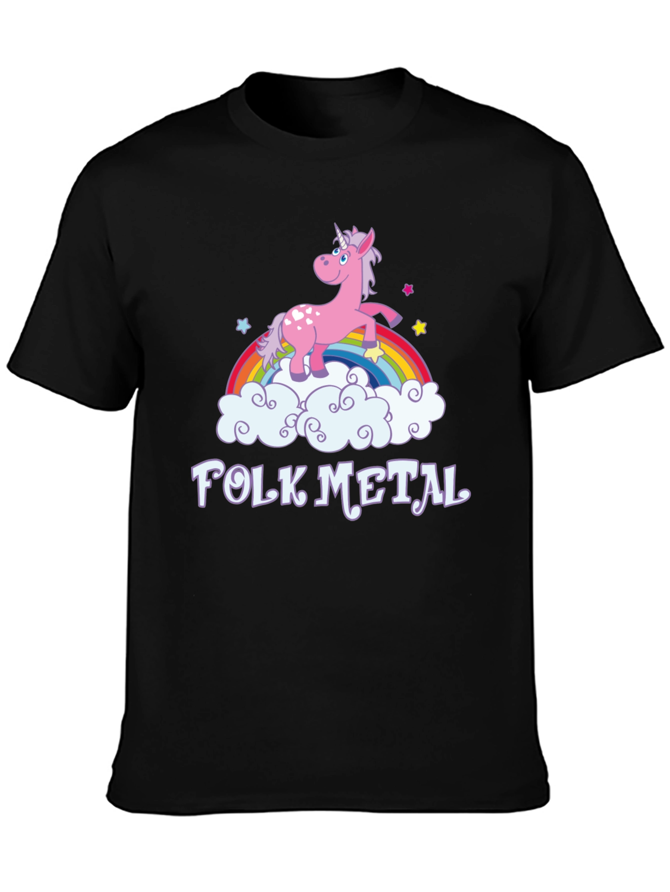 Folk Metal Unicorn Rainbow T-Shirt