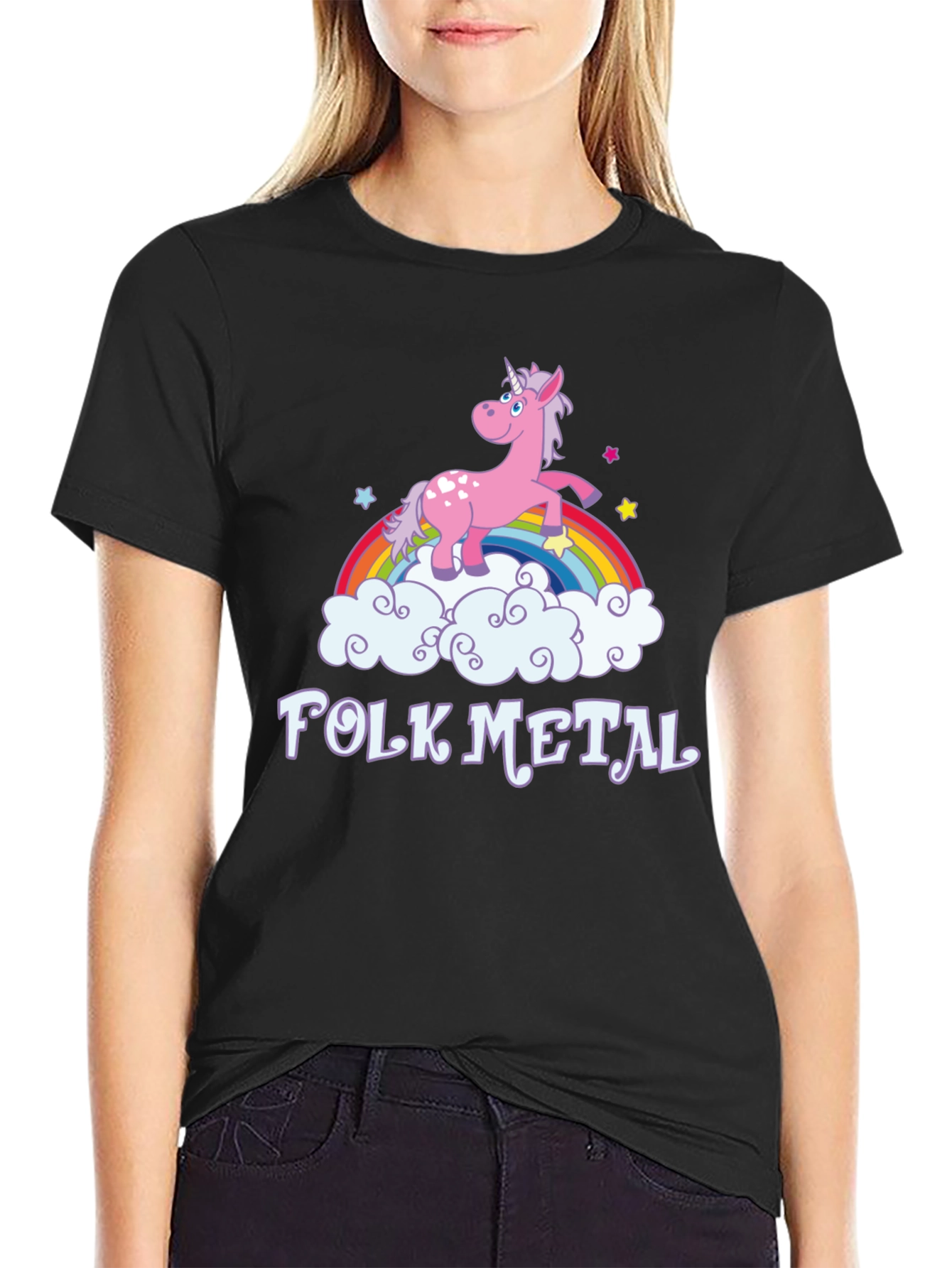 Folk Metal Unicorn Rainbow T-Shirt
