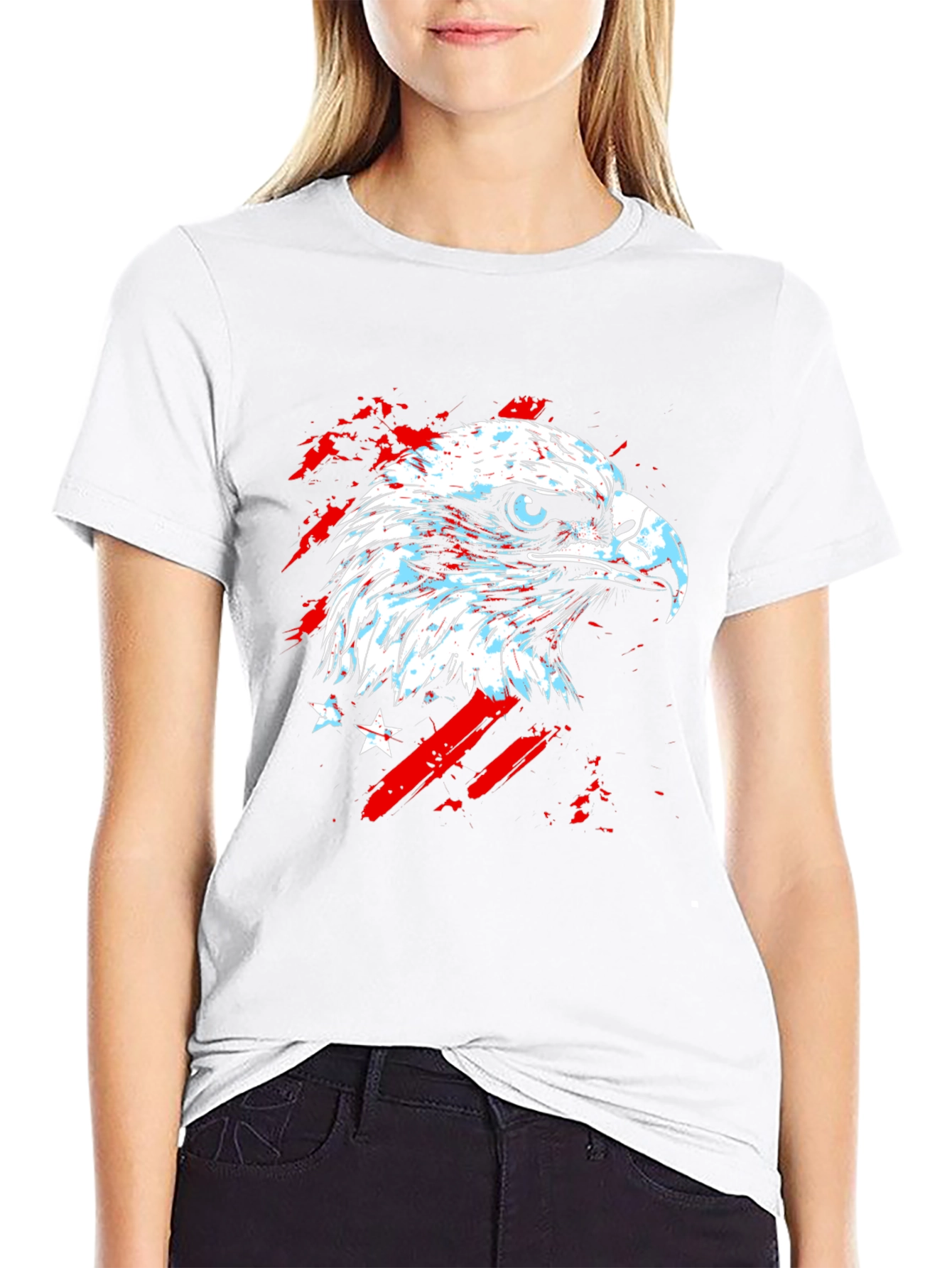 American Eagle Graphic Print Black T-Shirt