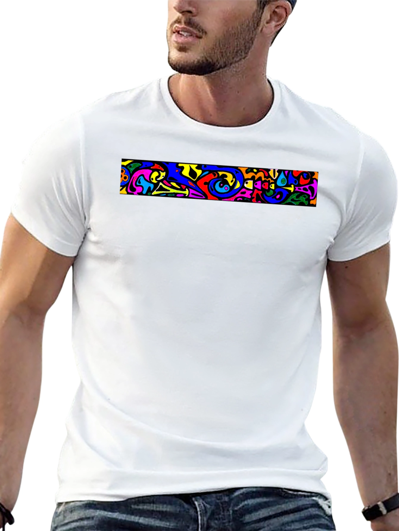 Vivid Abstract Art Black T-Shirt