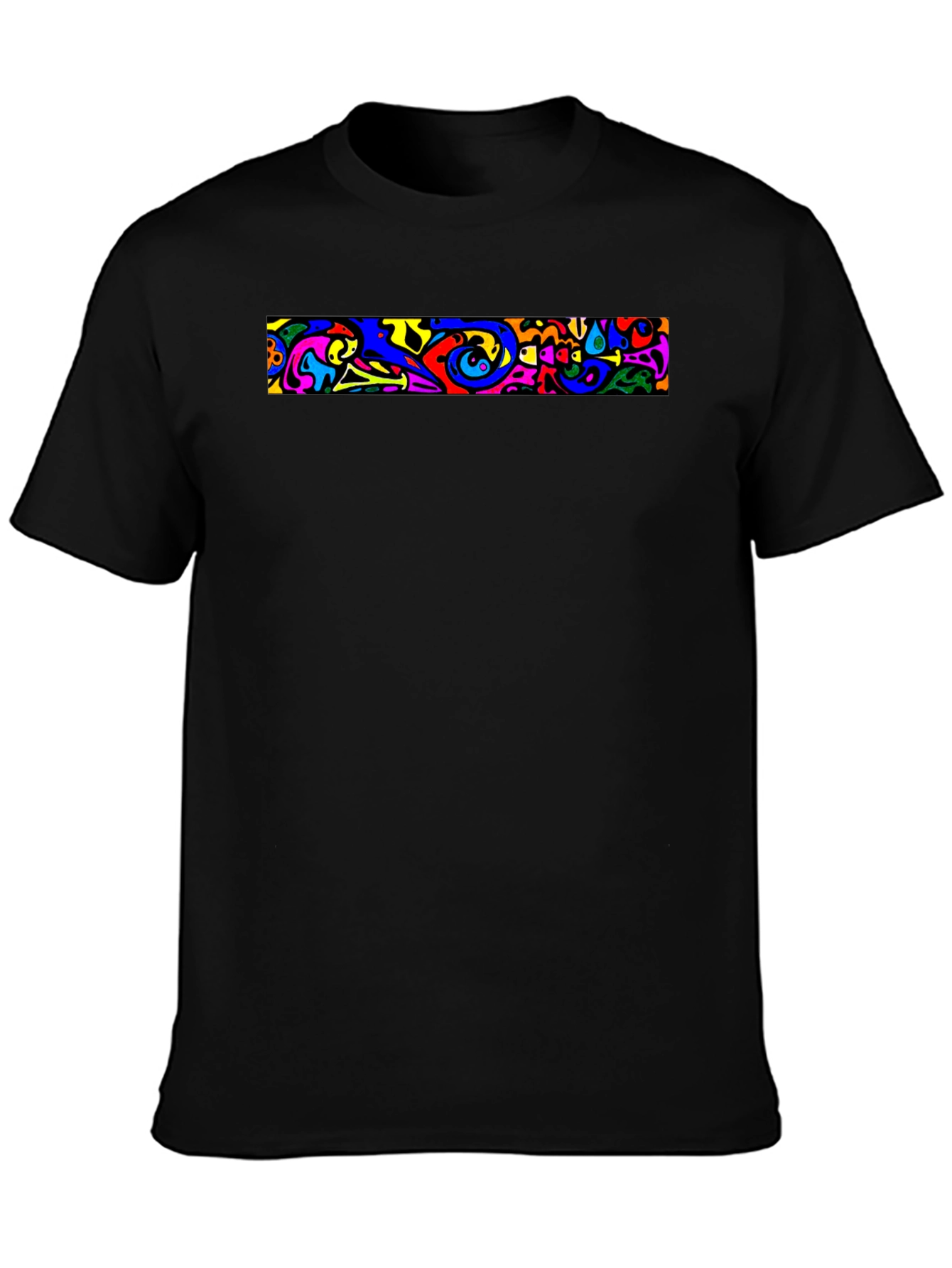 Vivid Abstract Art Black T-Shirt