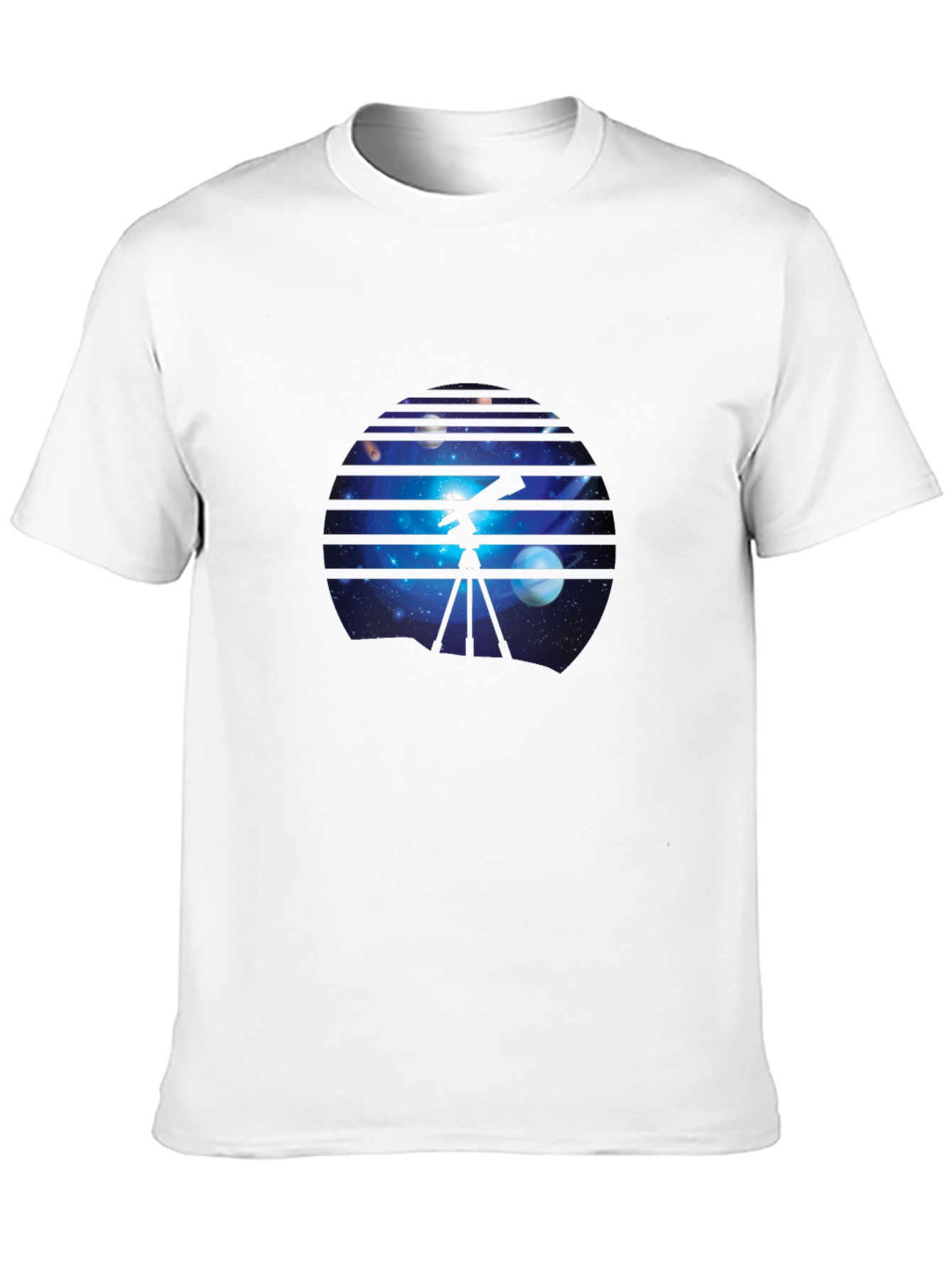 Cosmic Telescope Graphic Tee - Space Explorer Shirt