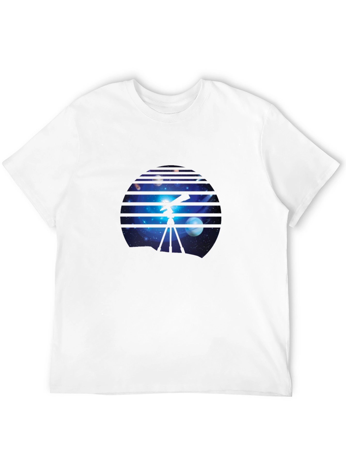 Cosmic Telescope Graphic Tee - Space Explorer Shirt