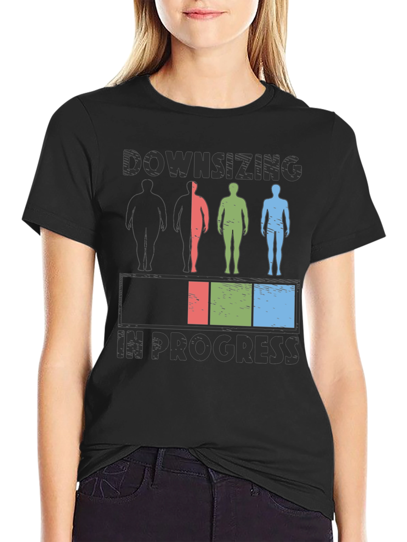 Downsizing In Progress T-Shirt - Weight Loss Humor