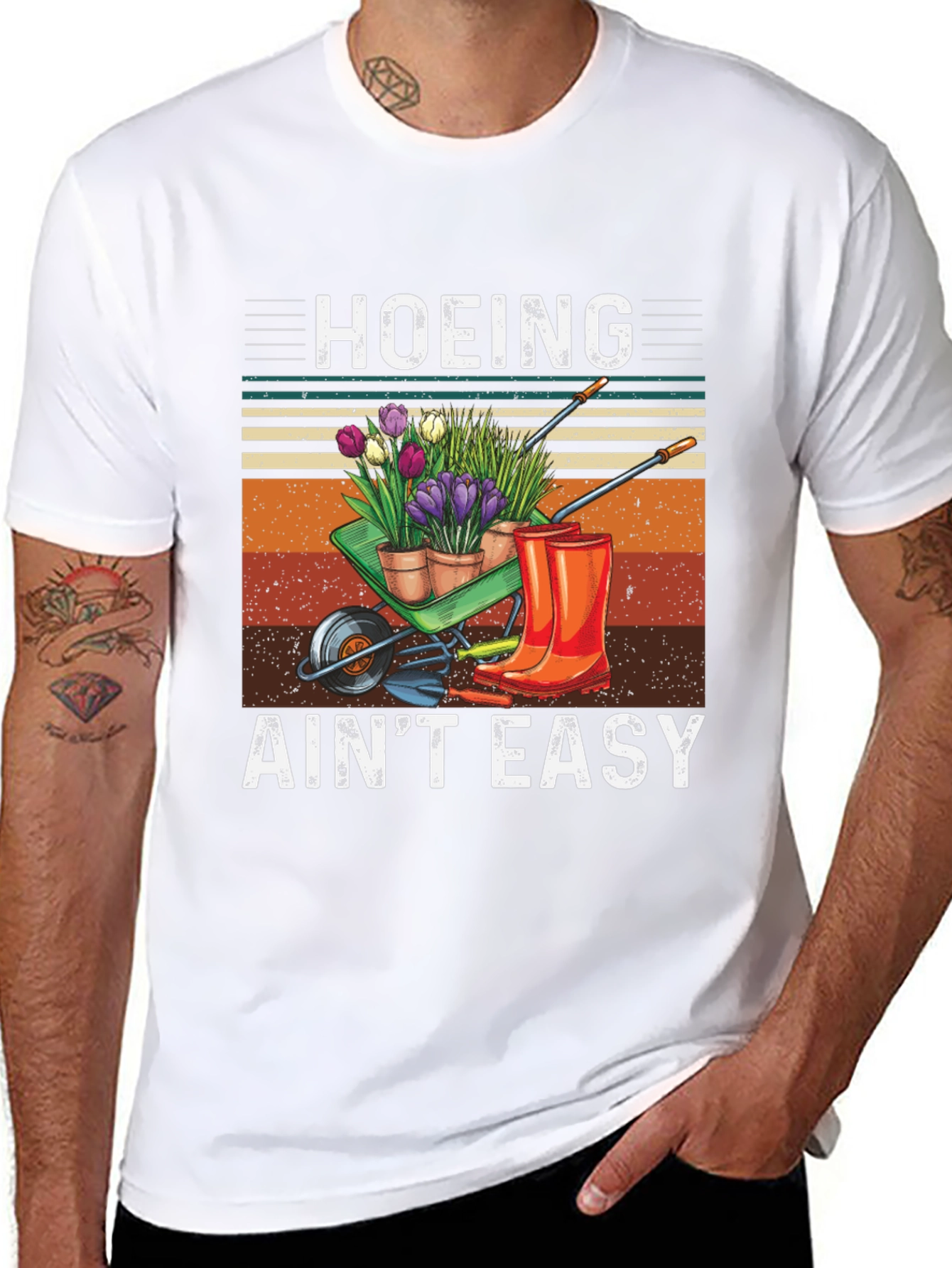 Hoeing Aint Easy Gardening T-Shirt