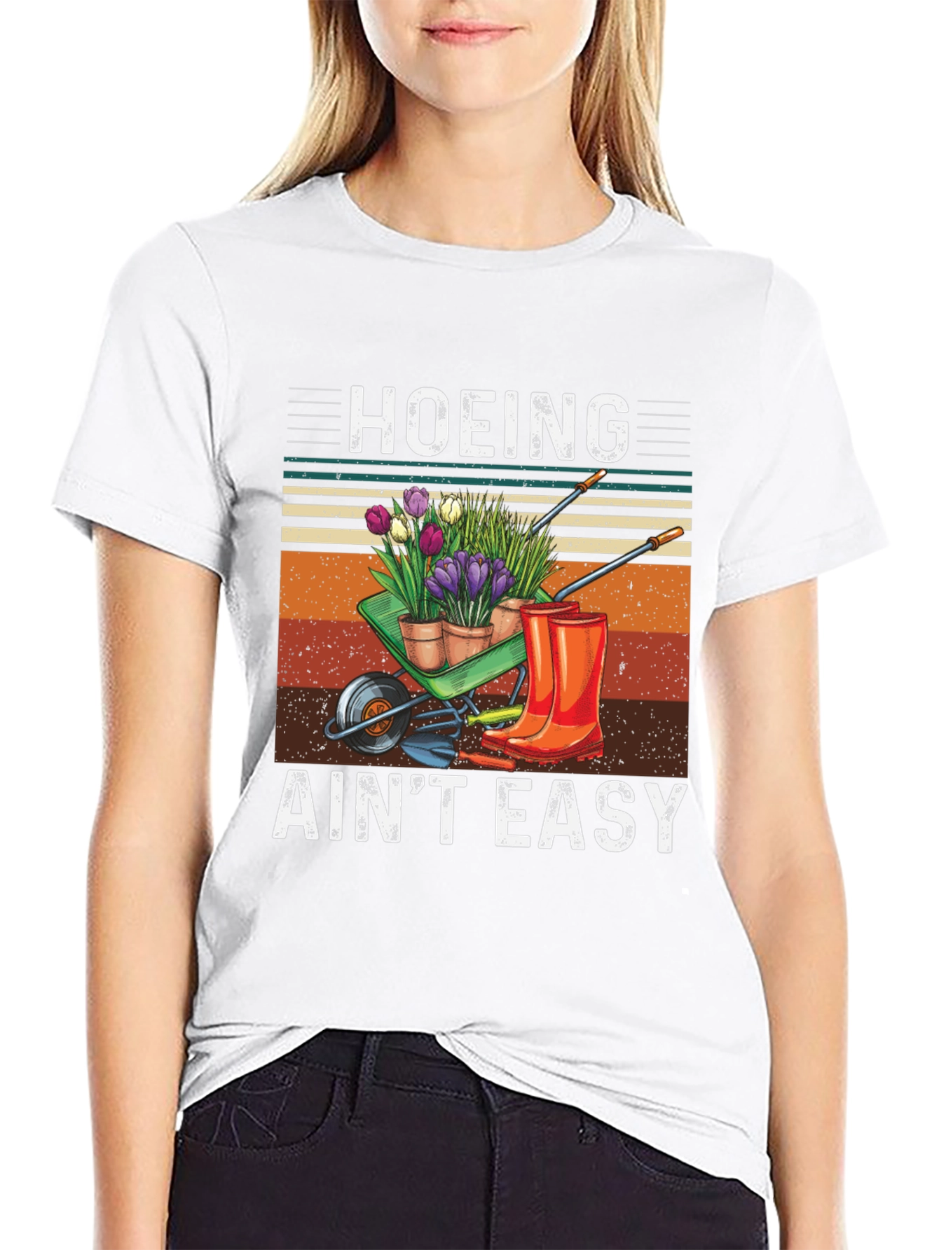 Hoeing Aint Easy Gardening T-Shirt