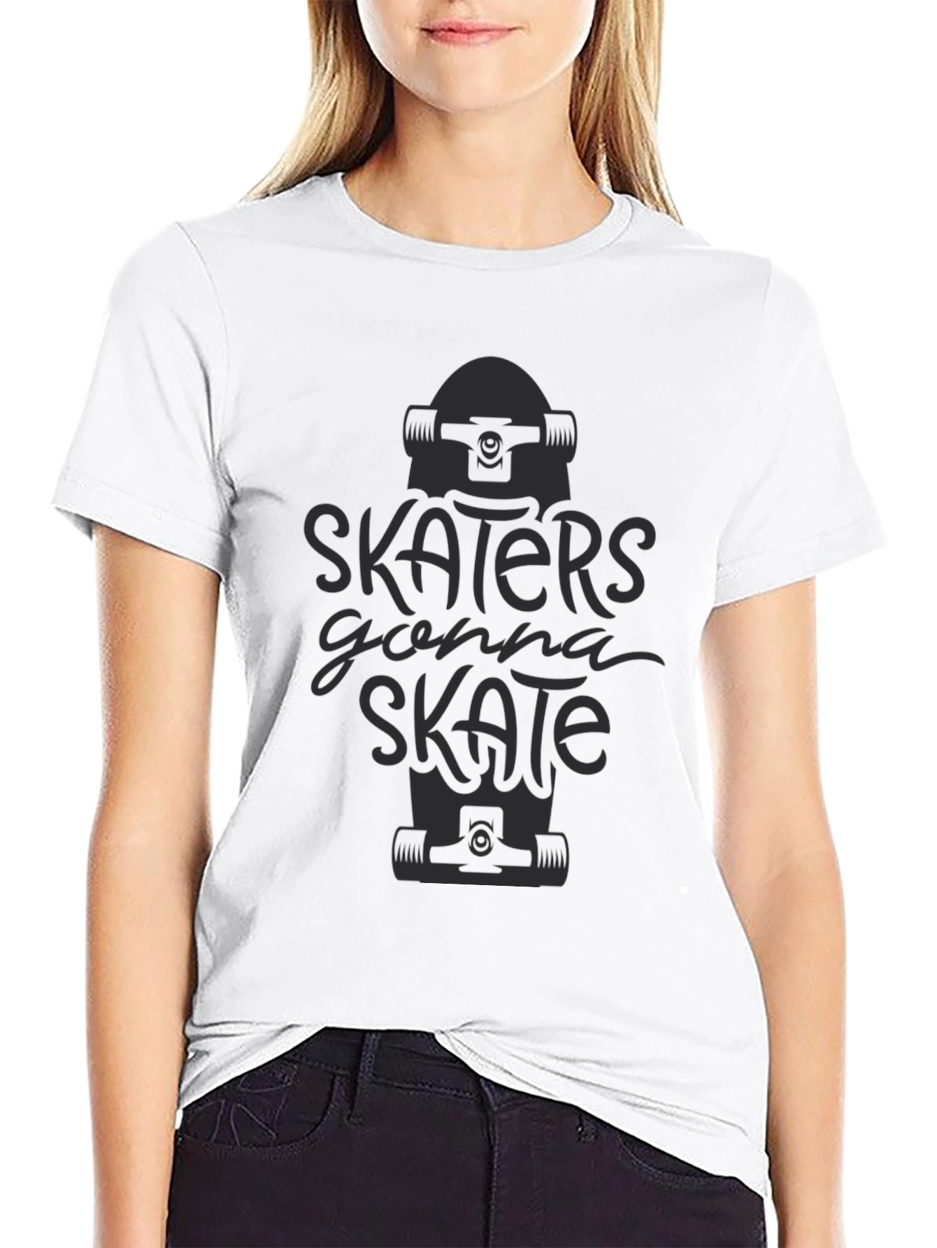 Skaters Gonna Skate Graphic T-Shirt - Black