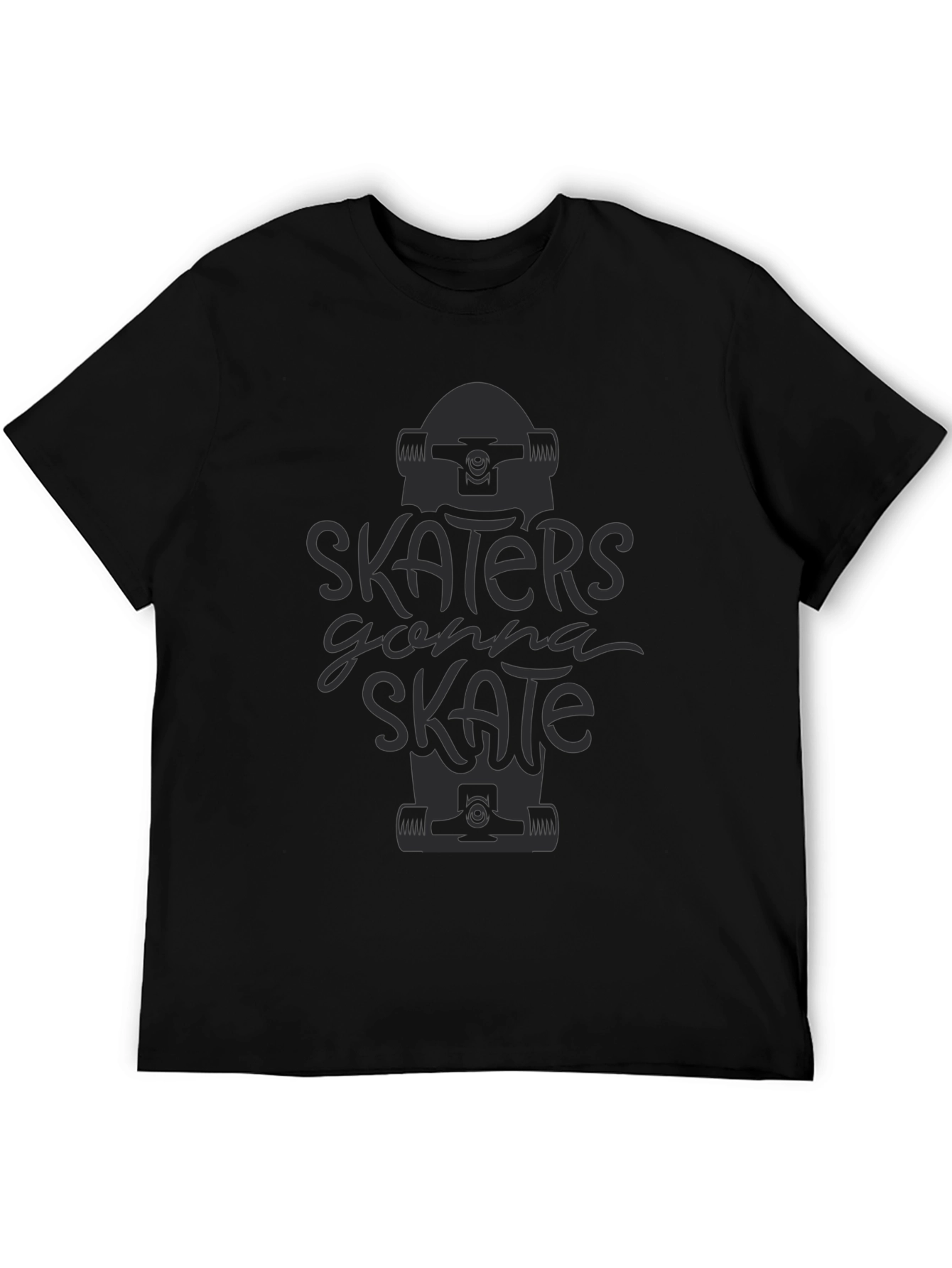 Skaters Gonna Skate Graphic T-Shirt - Black