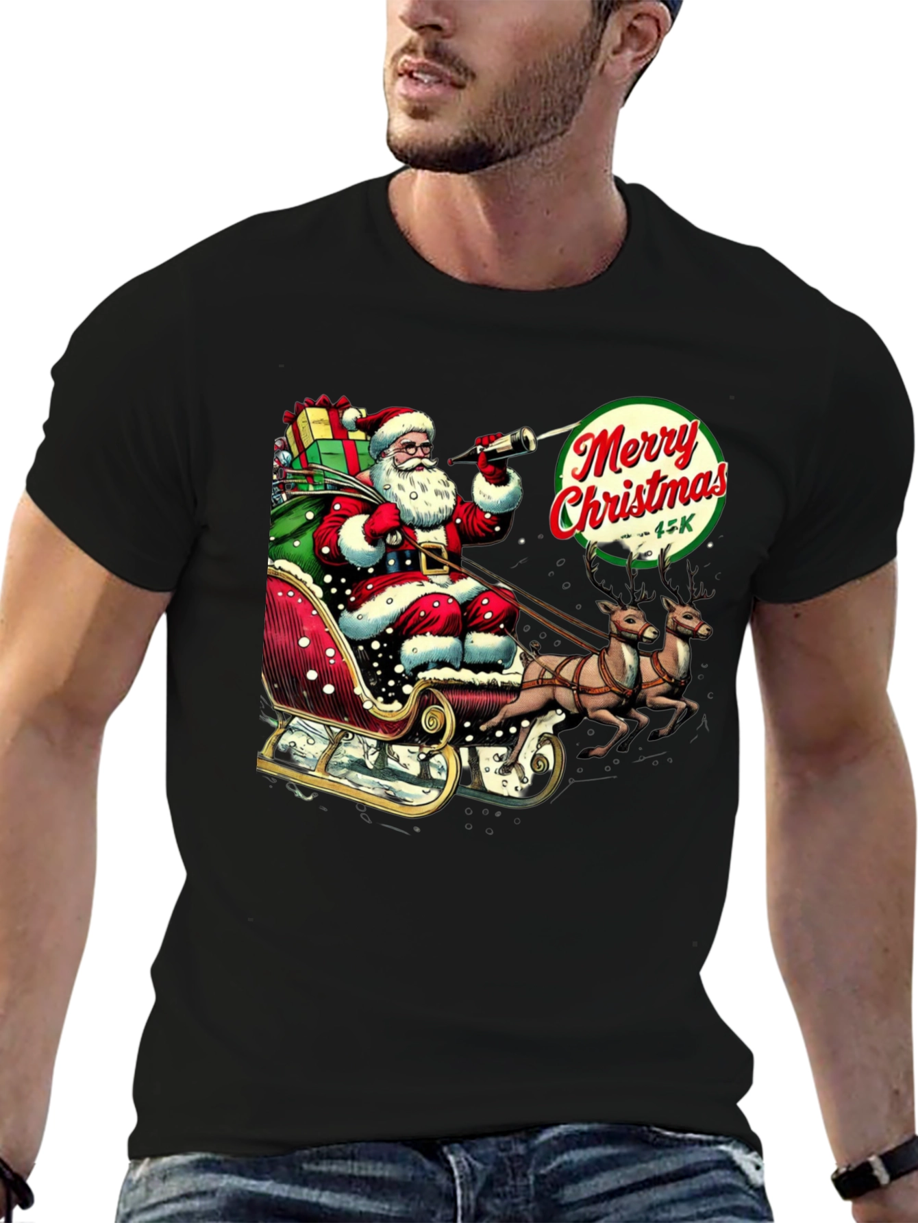 Merry Christmas Santa Sleigh T-Shirt