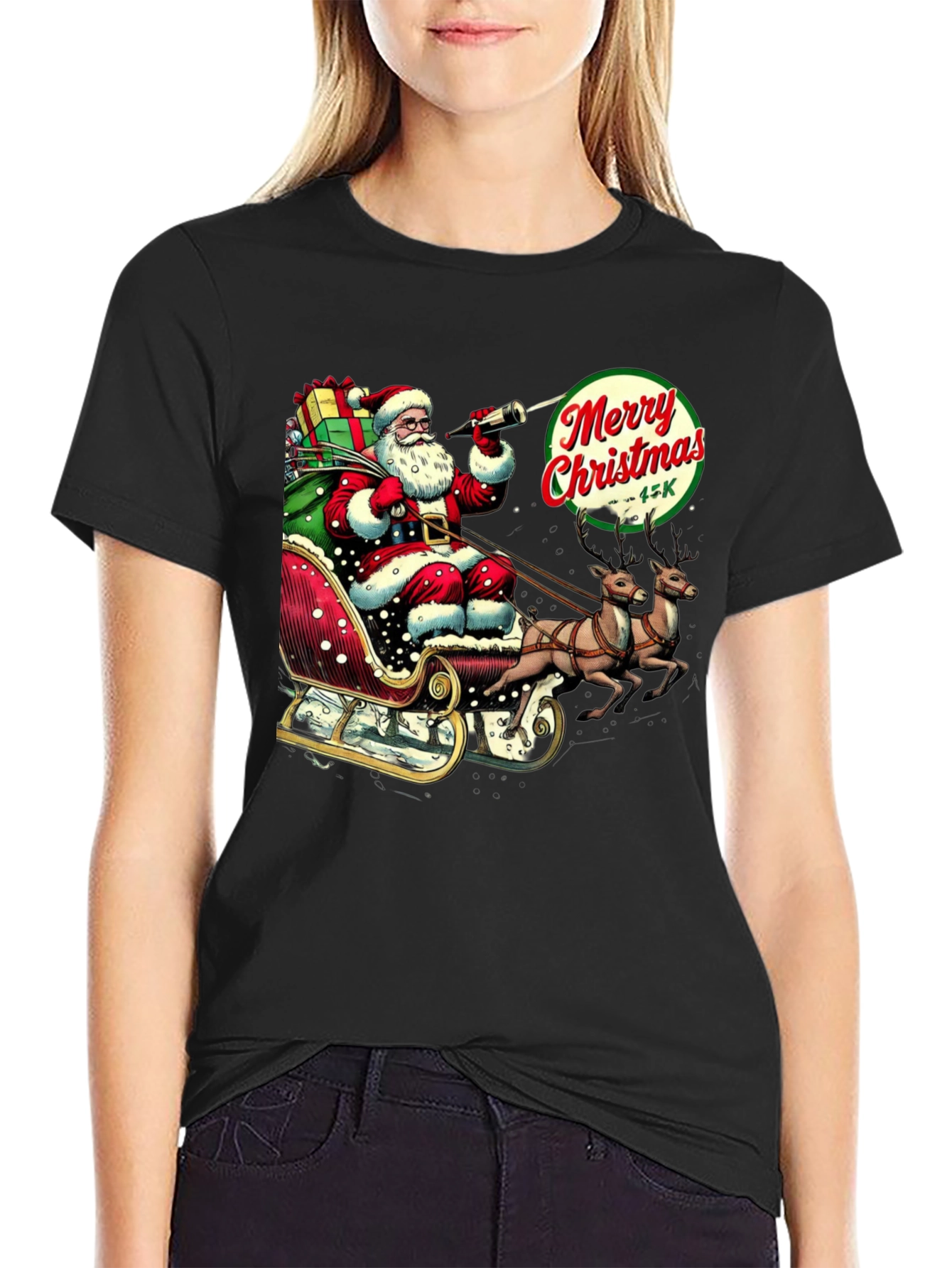 Merry Christmas Santa Sleigh T-Shirt
