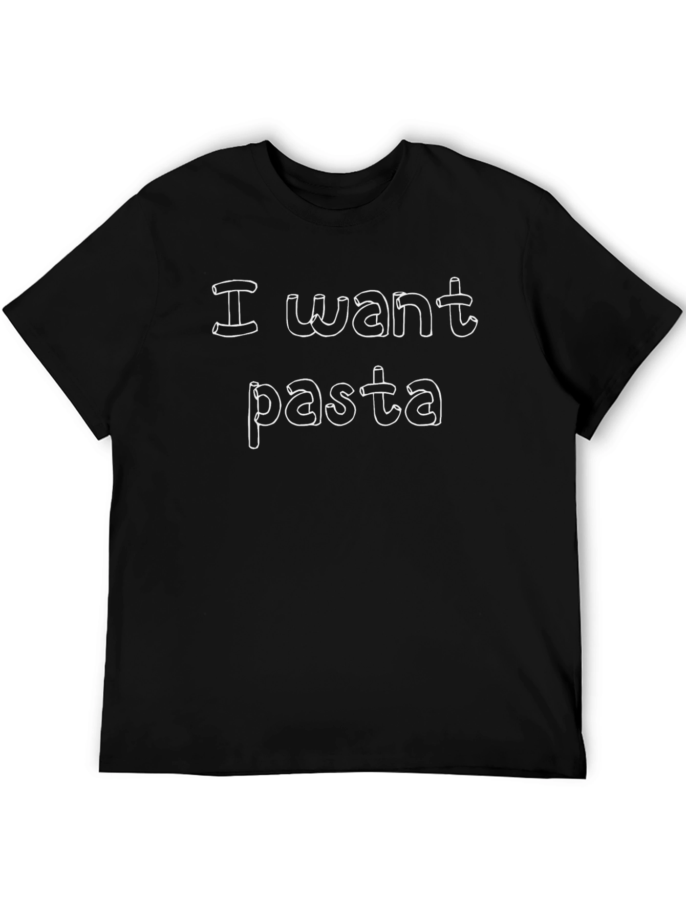 I Want Pasta Black T-Shirt