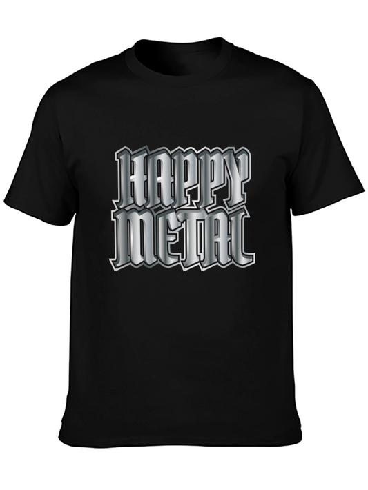 Happy Metal Black T-Shirt Graphic Tee