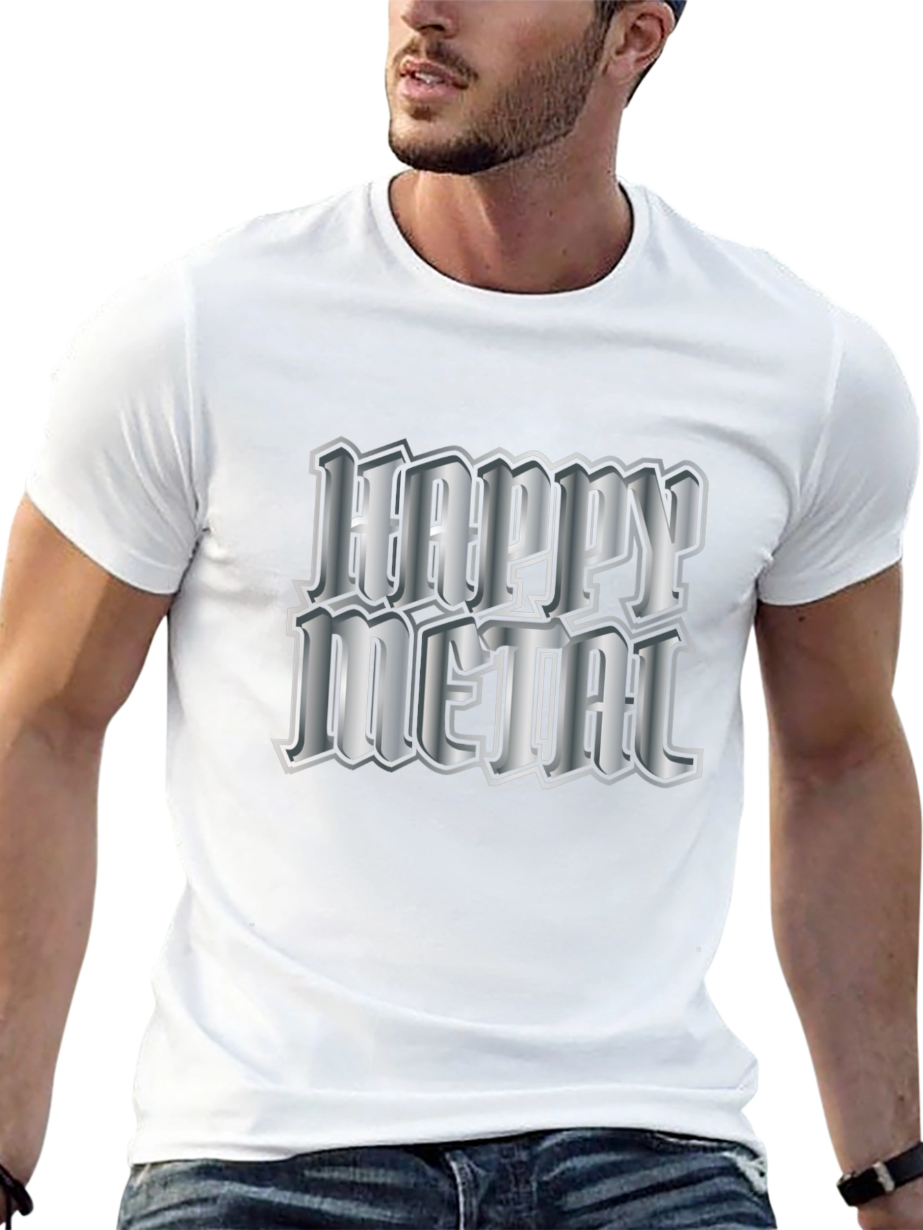 Happy Metal Black T-Shirt Graphic Tee