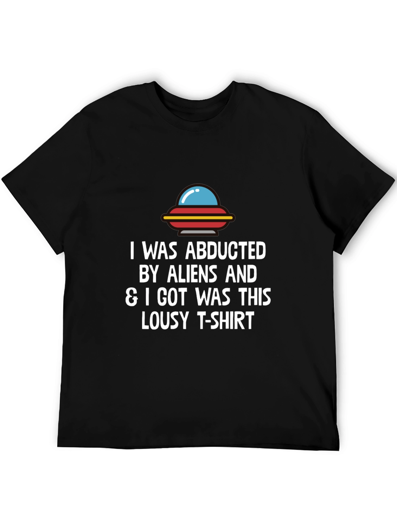 Abducted by Aliens Graphic T-Shirt - Mens Black Tee