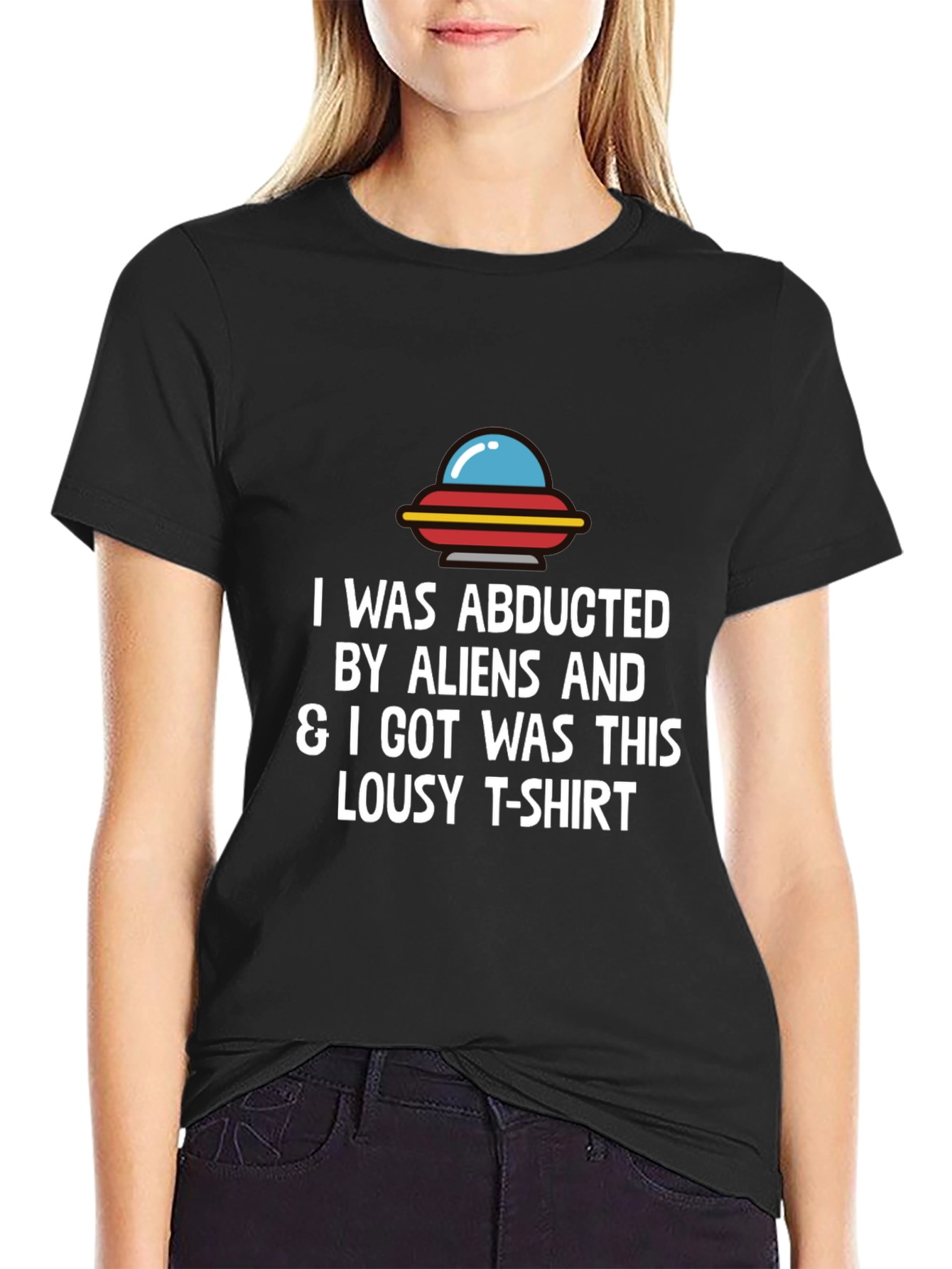 Abducted by Aliens Graphic T-Shirt - Mens Black Tee