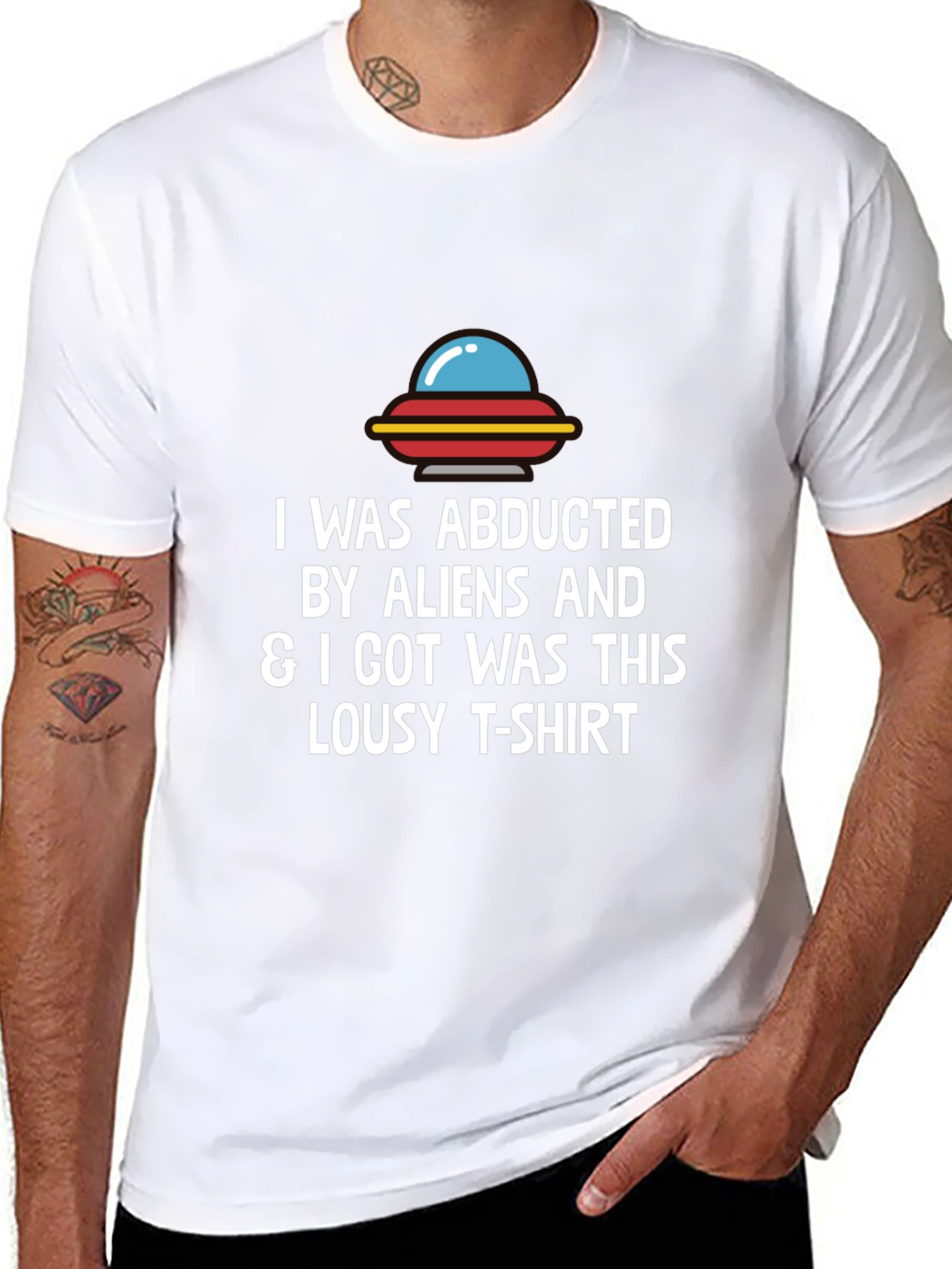 Abducted by Aliens Graphic T-Shirt - Mens Black Tee