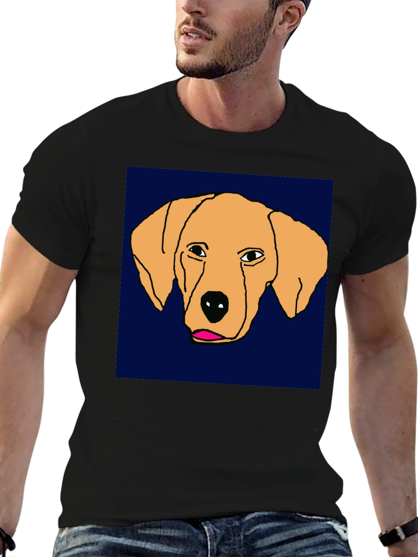 Dog Sketch Tee - Unique Graphic Print T-Shirt