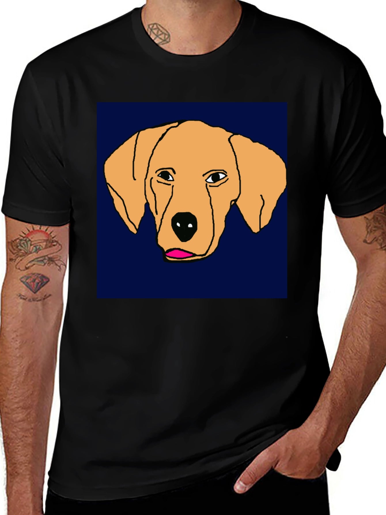Dog Sketch Tee - Unique Graphic Print T-Shirt