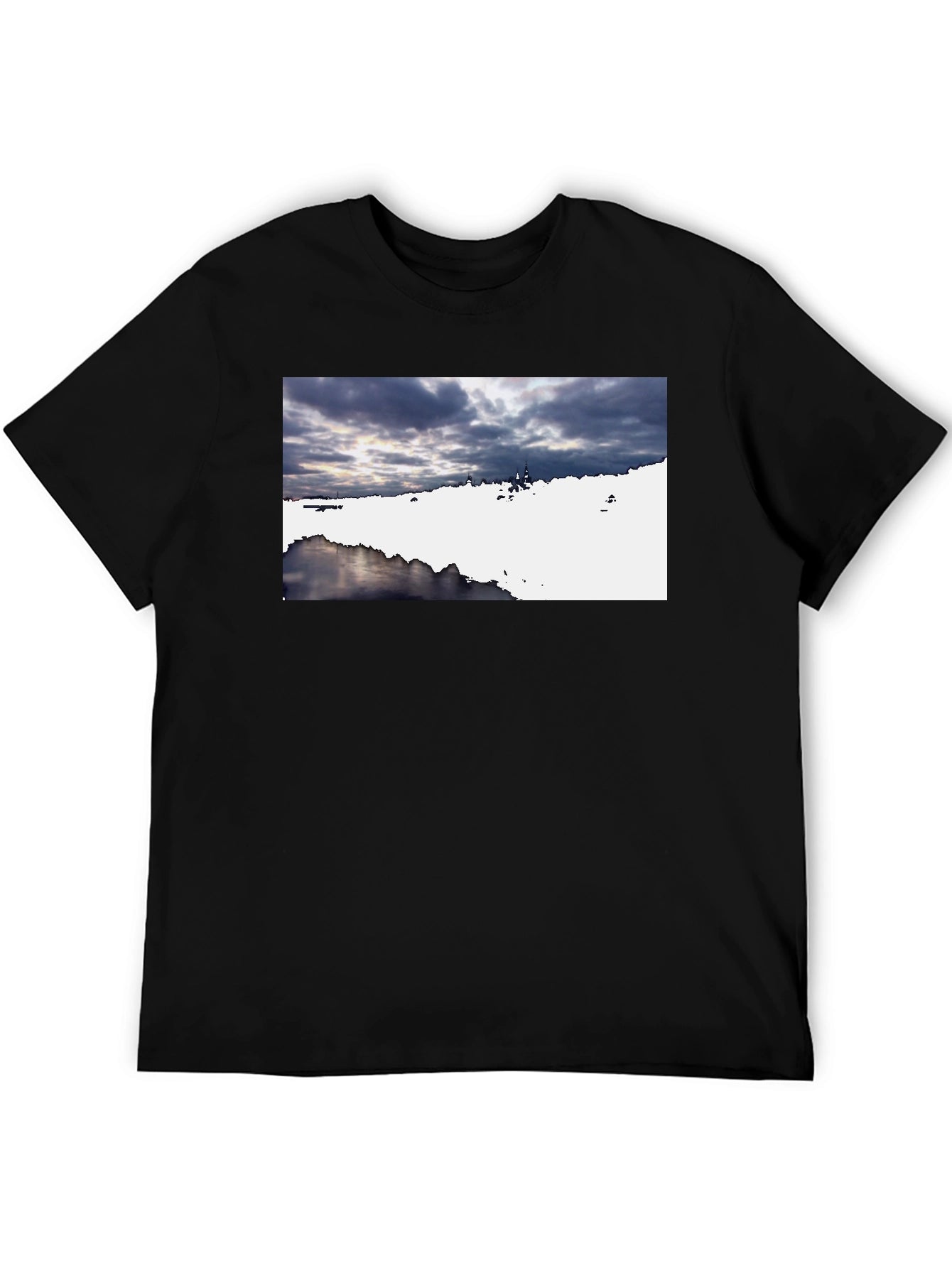 Scenic Landscape Graphic Tee - Black