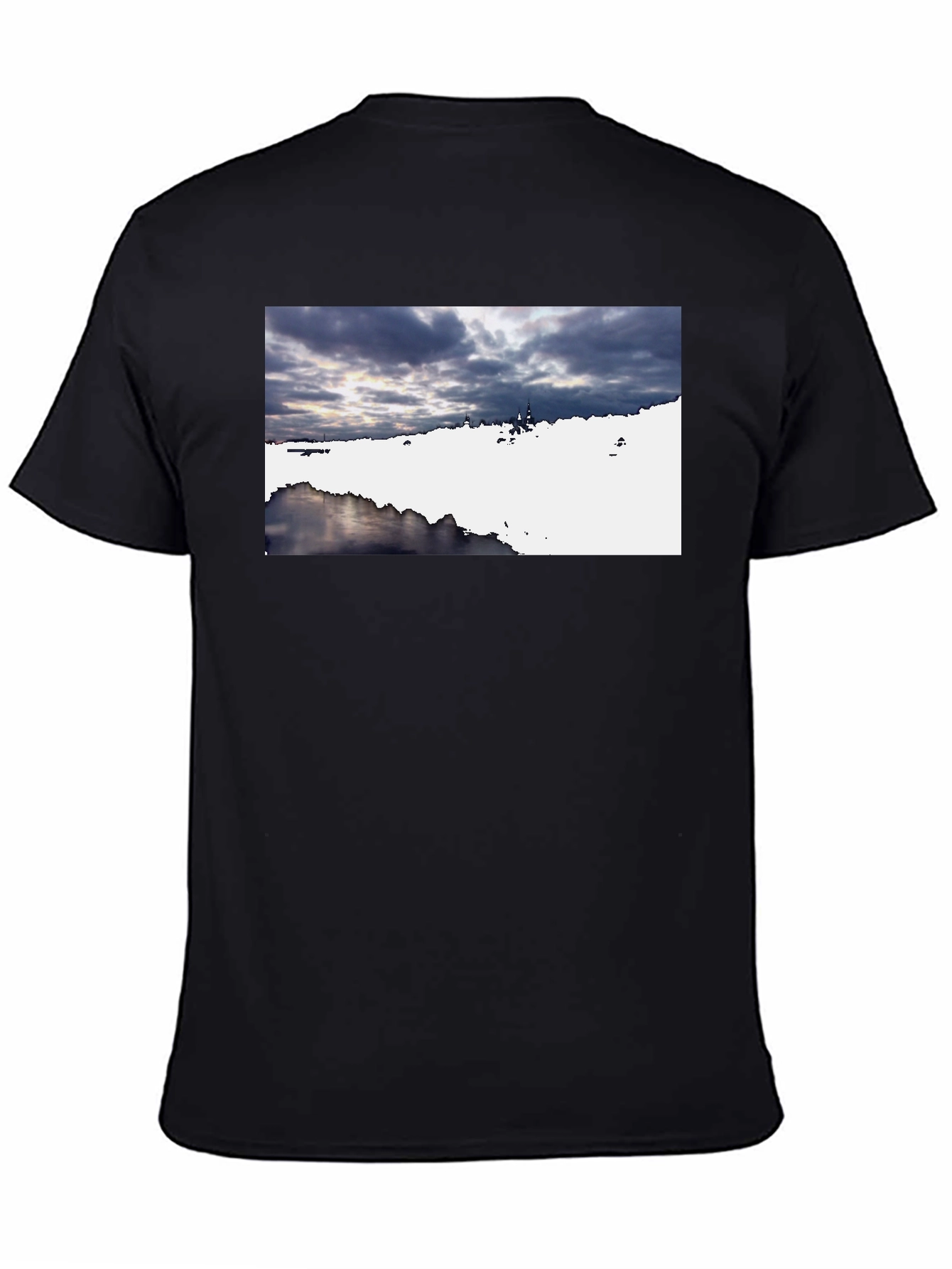 Scenic Landscape Graphic Tee - Black