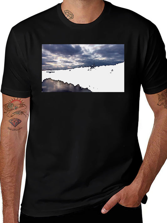Scenic Landscape Graphic Tee - Black