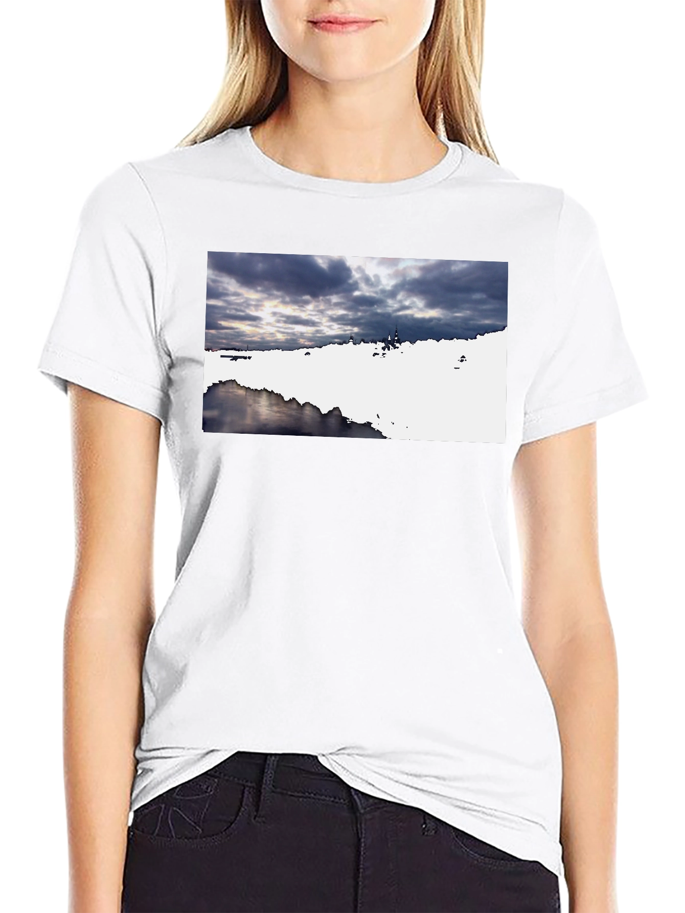 Scenic Landscape Graphic Tee - Black