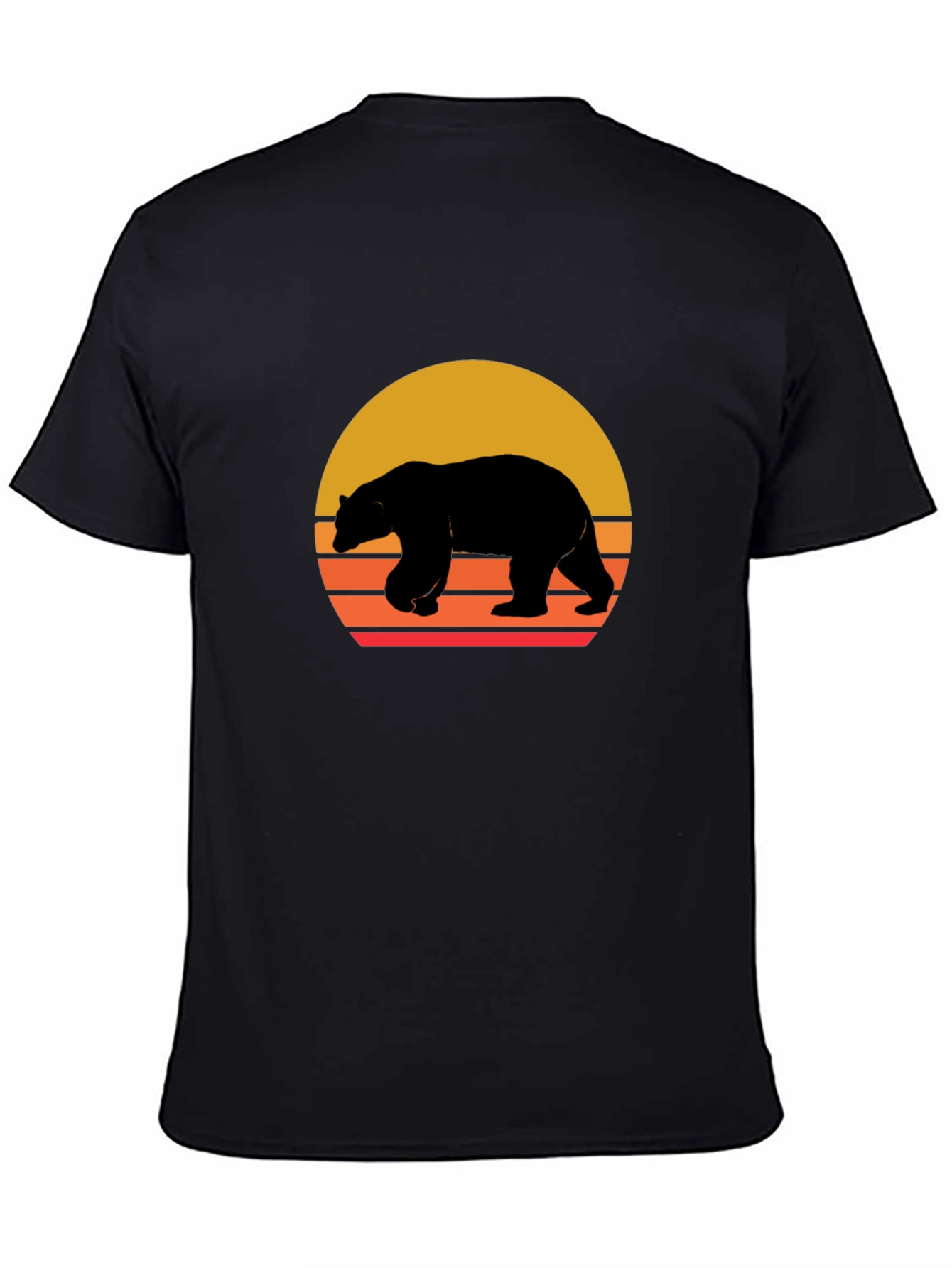 Bear Sunset Graphic Tee - Black Unisex T-Shirt
