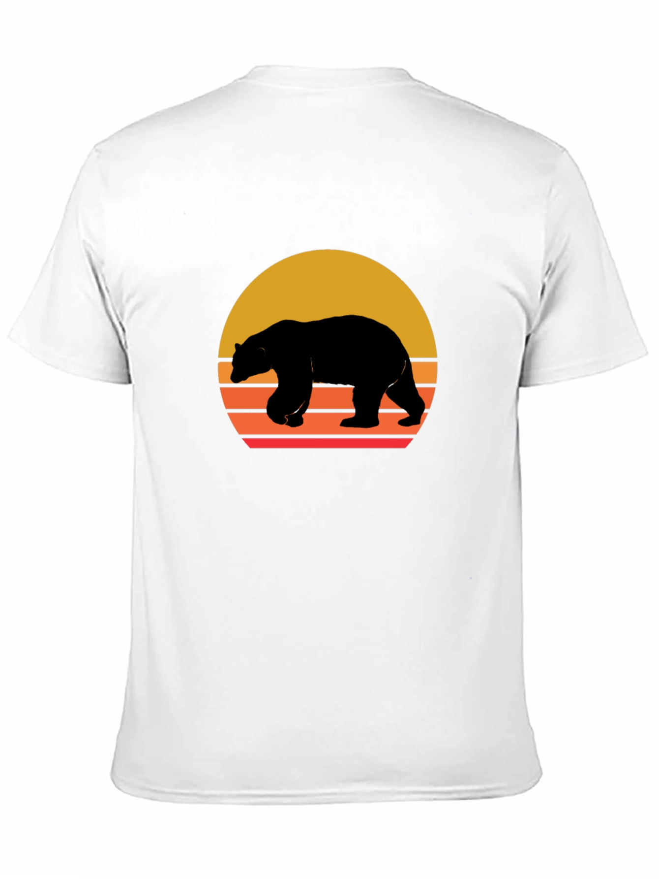 Bear Sunset Graphic Tee - Black Unisex T-Shirt