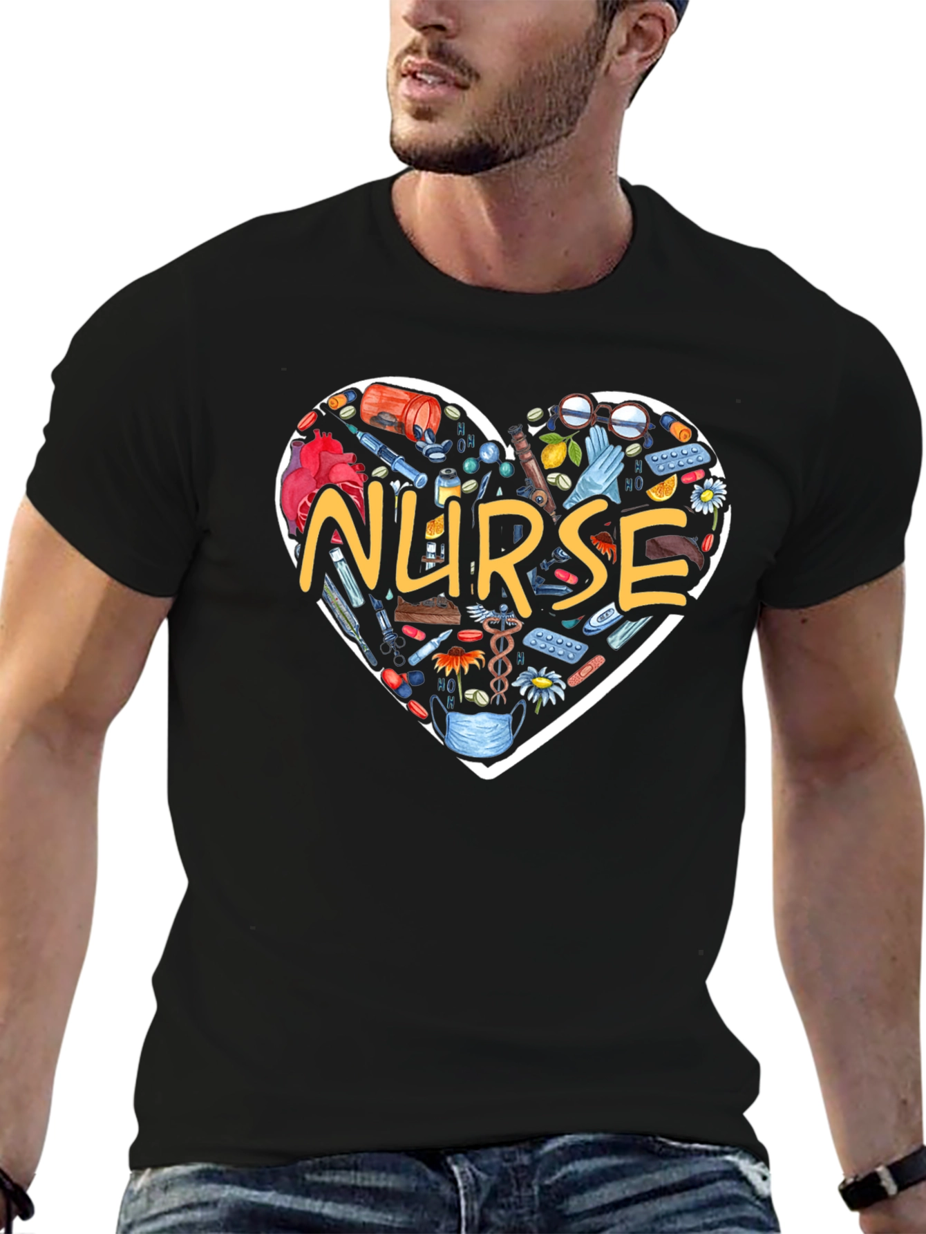 Nurse Heart Graphic T-Shirt
