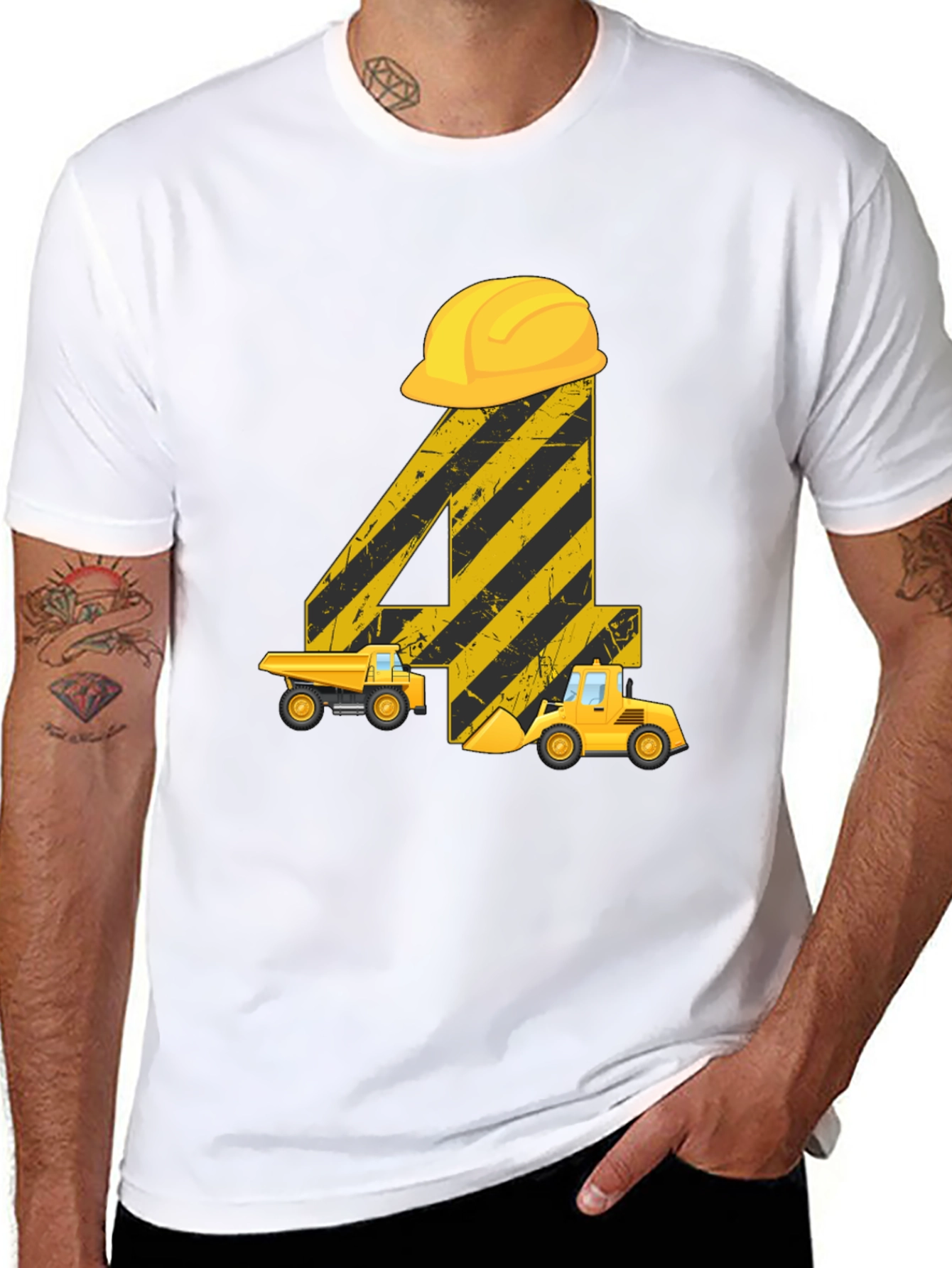 Construction Birthday Shirt - 4th Birthday Digger Tee