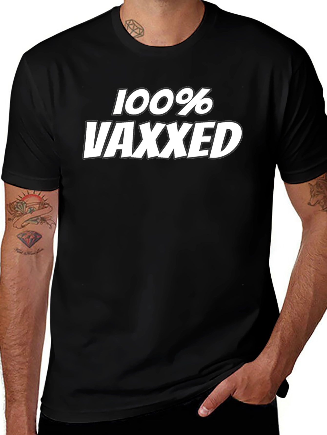 100% Vaxxed Graphic Tee - Pro Vaccine Statement T-Shirt