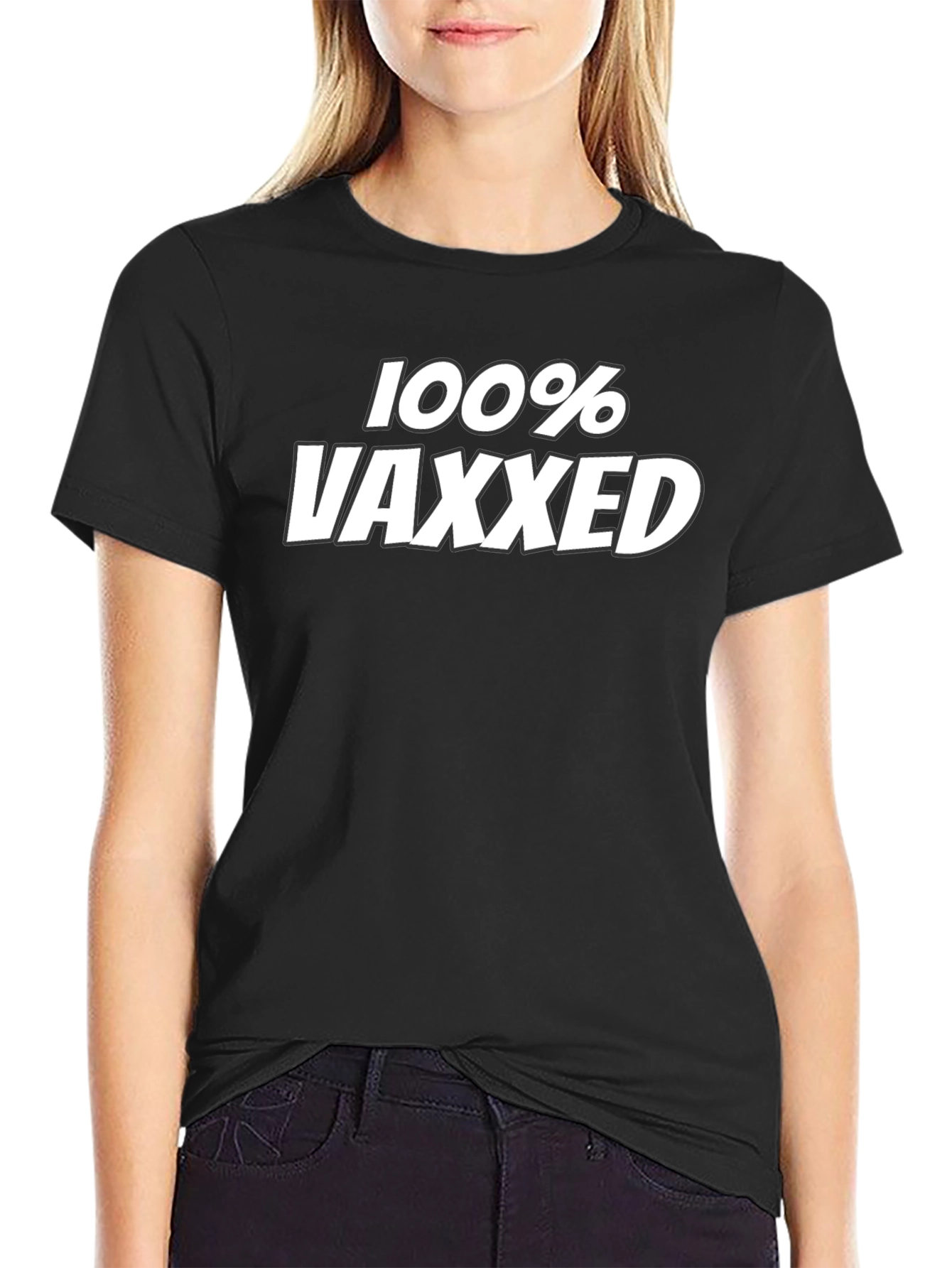 100% Vaxxed Graphic Tee - Pro Vaccine Statement T-Shirt