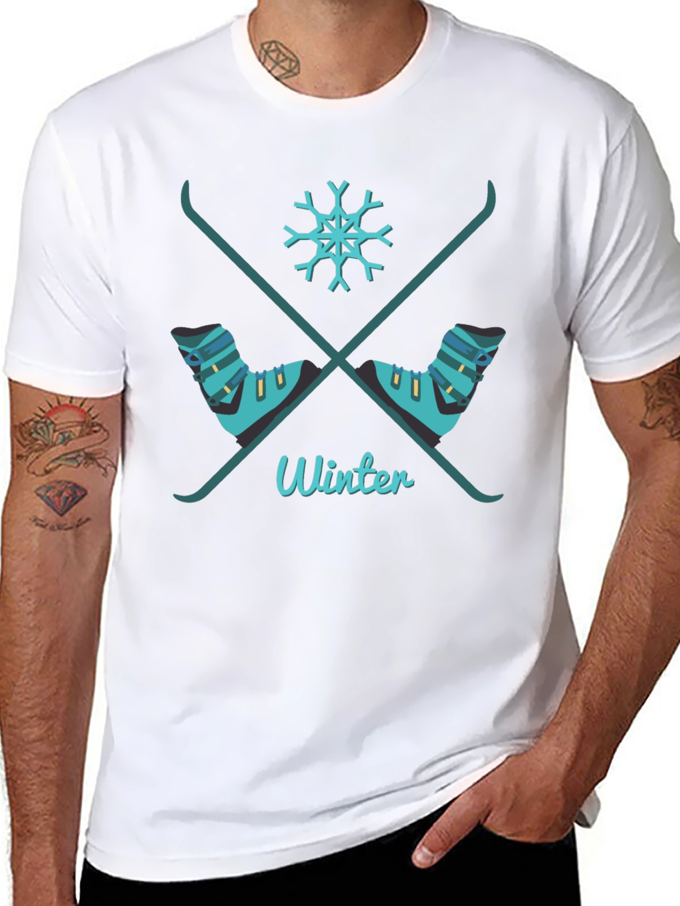 Winter Ski T-Shirt Stylish Graphic Tee