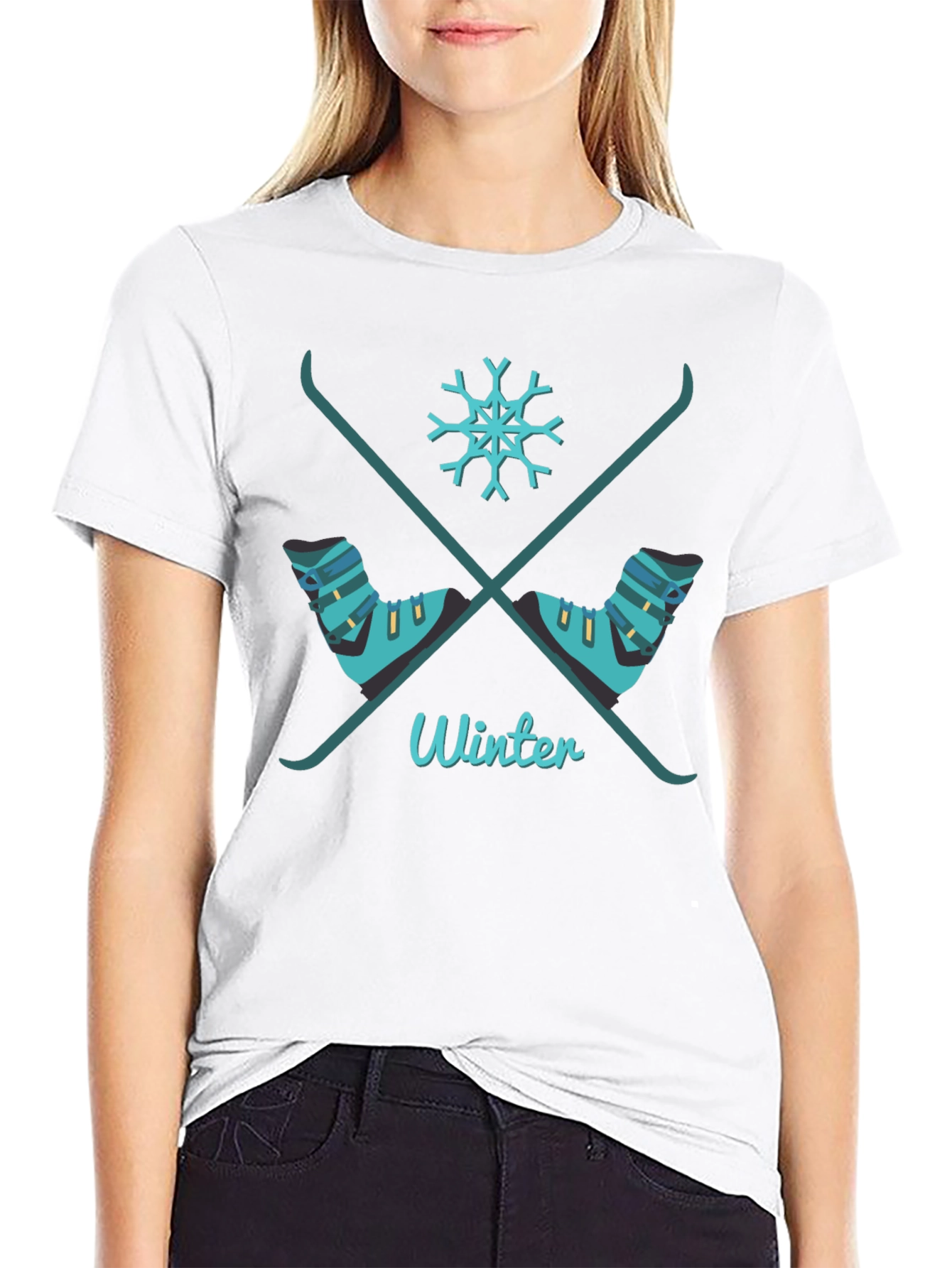Winter Ski T-Shirt Stylish Graphic Tee
