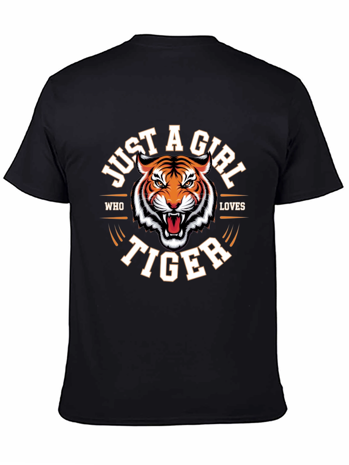 Just A Girl Who Loves Tigers T-Shirt - Black