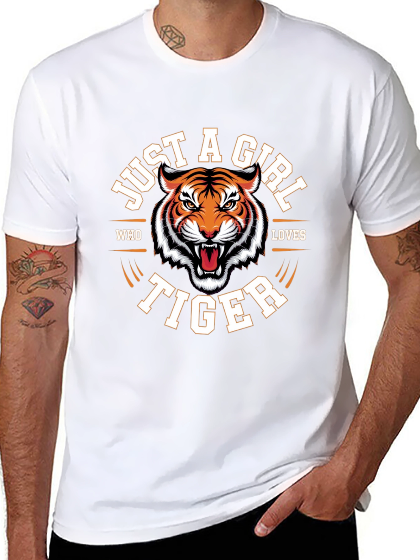 Just A Girl Who Loves Tigers T-Shirt - Black