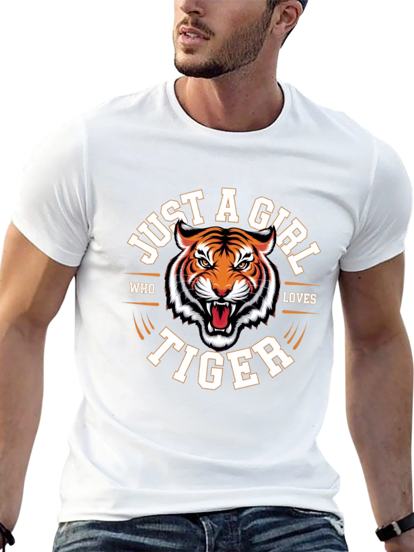 Just A Girl Who Loves Tigers T-Shirt - Black