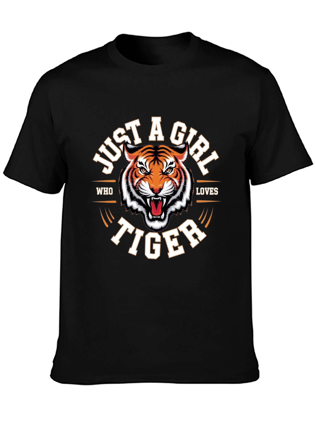 Just A Girl Who Loves Tigers T-Shirt - Black